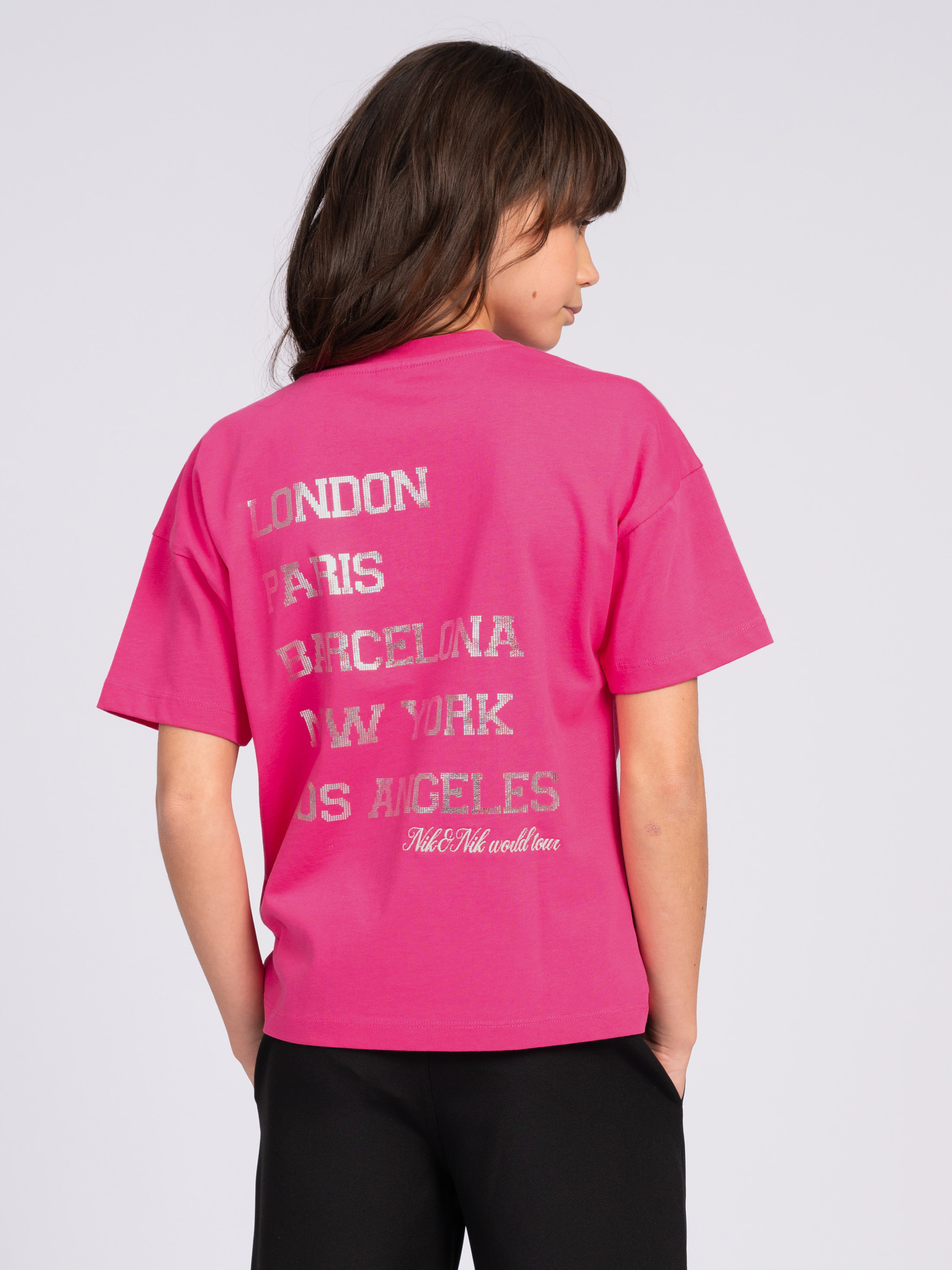 T-shirt met grafische tekst op achterkant