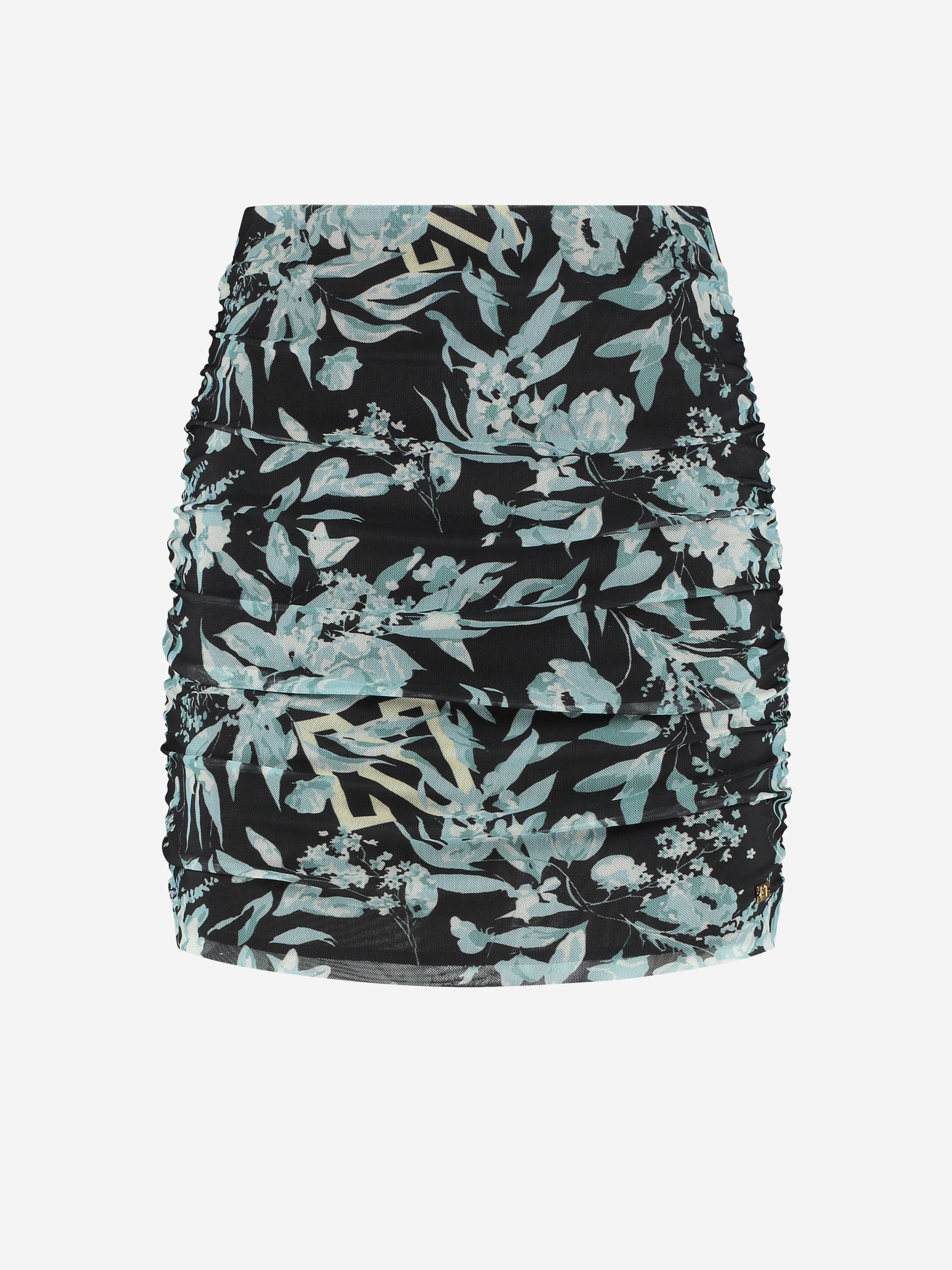 Mesh rok met bloemenprint
