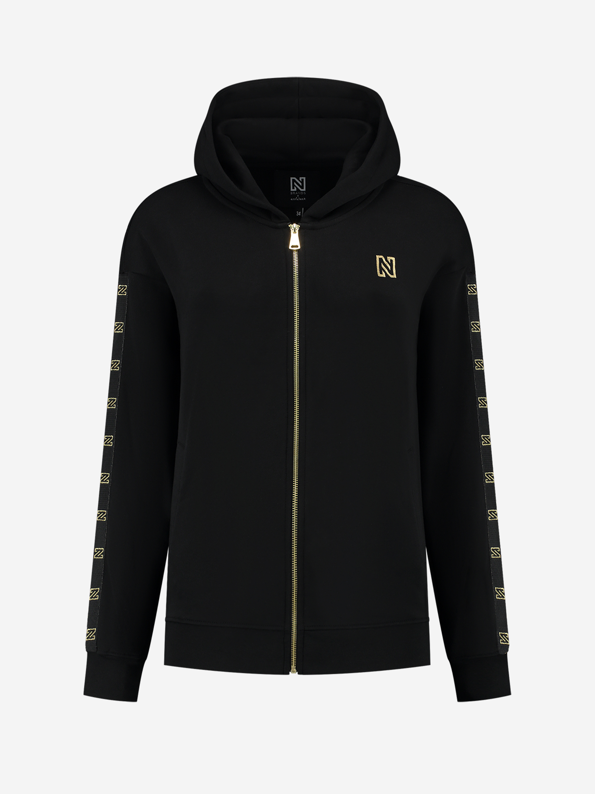 Zip hoodie with foil N logo 