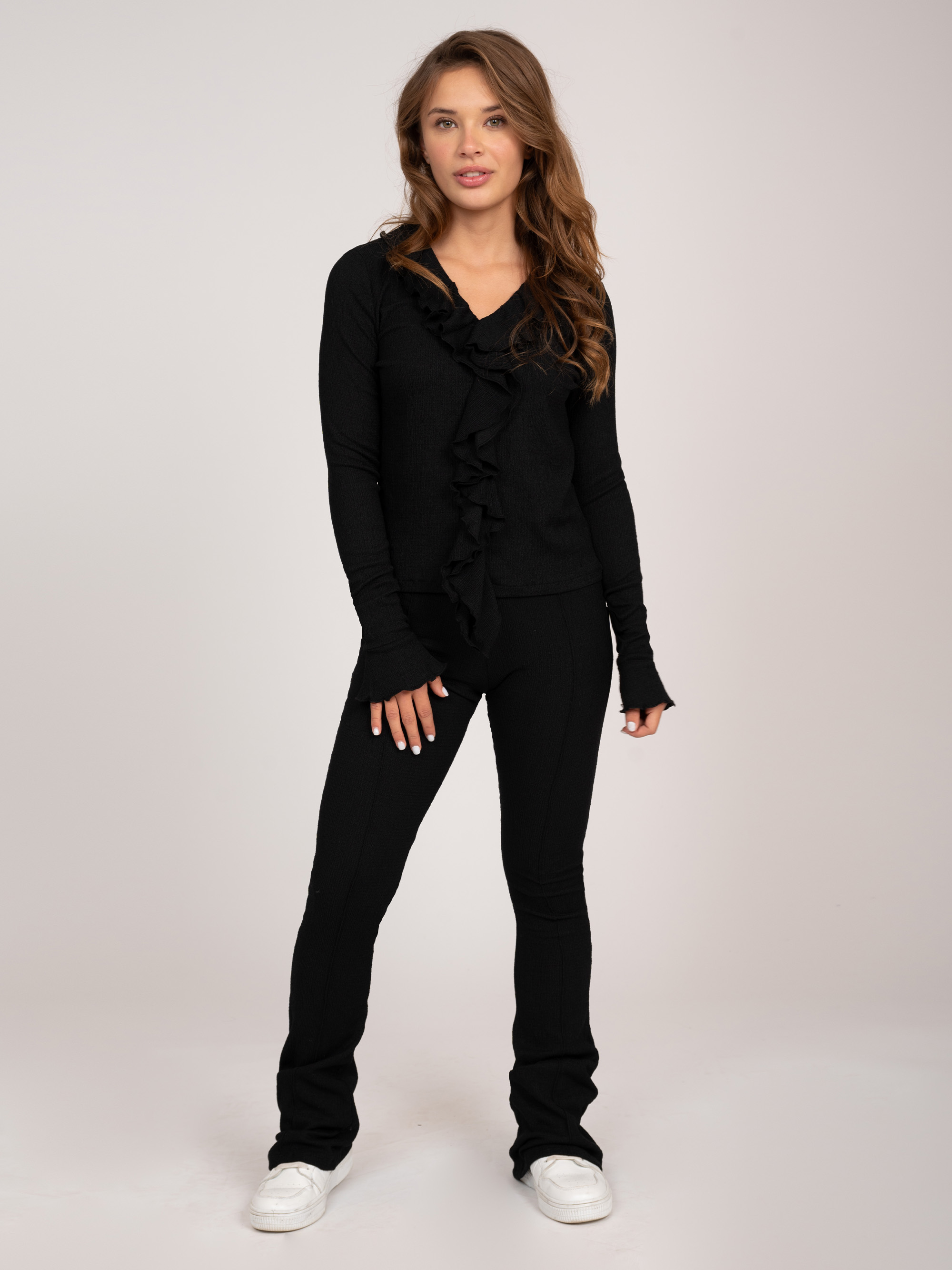 Mid rise flared pants