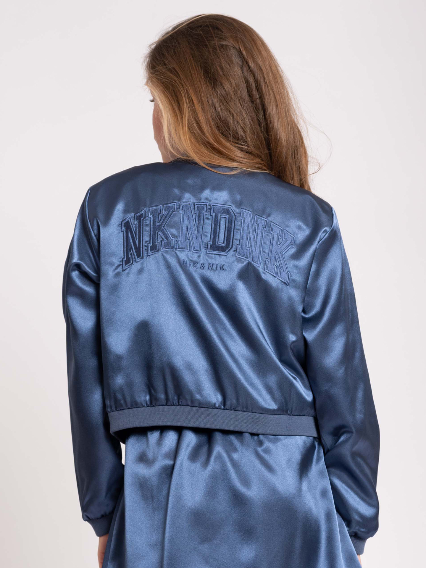 Satin look bomber