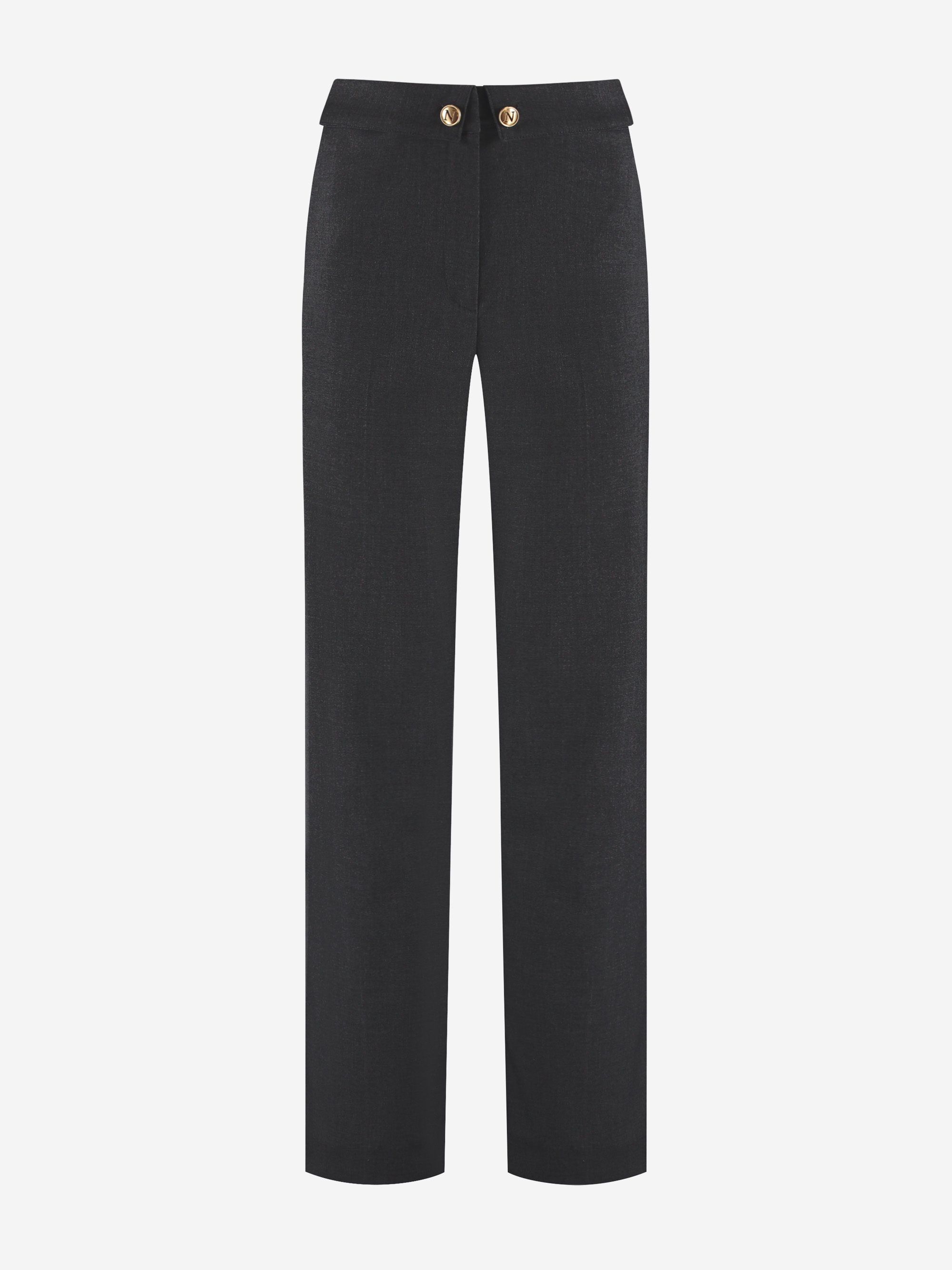 Trousers with fold-over edge