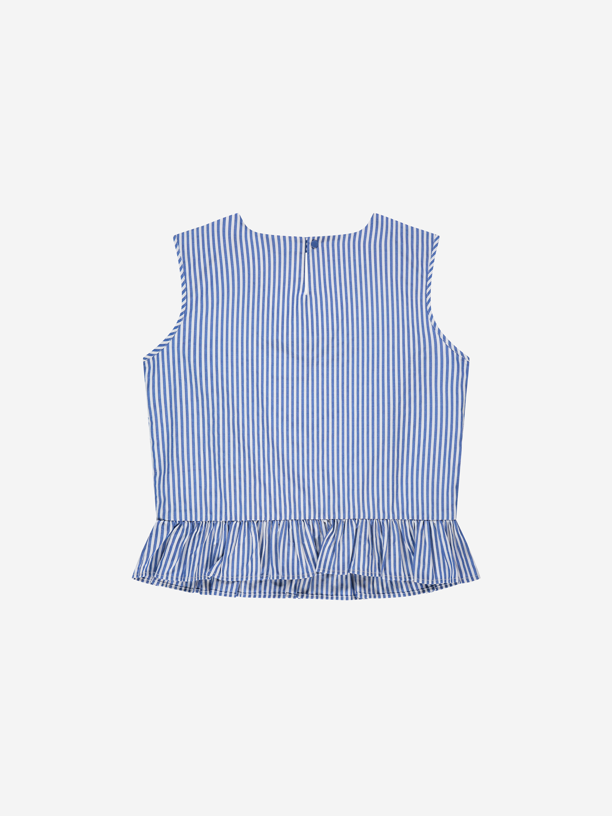 Gestreepte top met ruches en strikdetails
