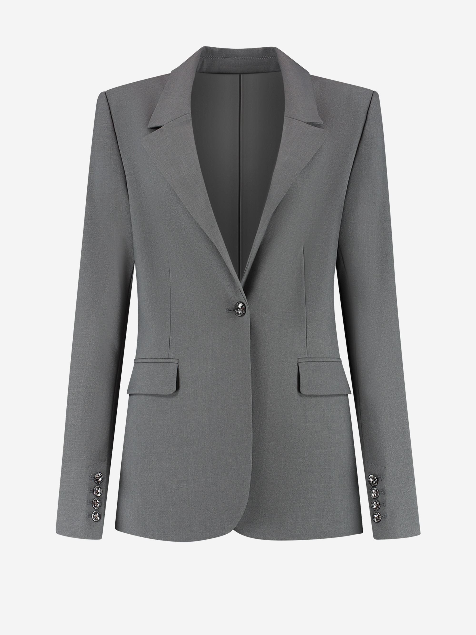 Fitted blazer with lapel collar and flap pockets 