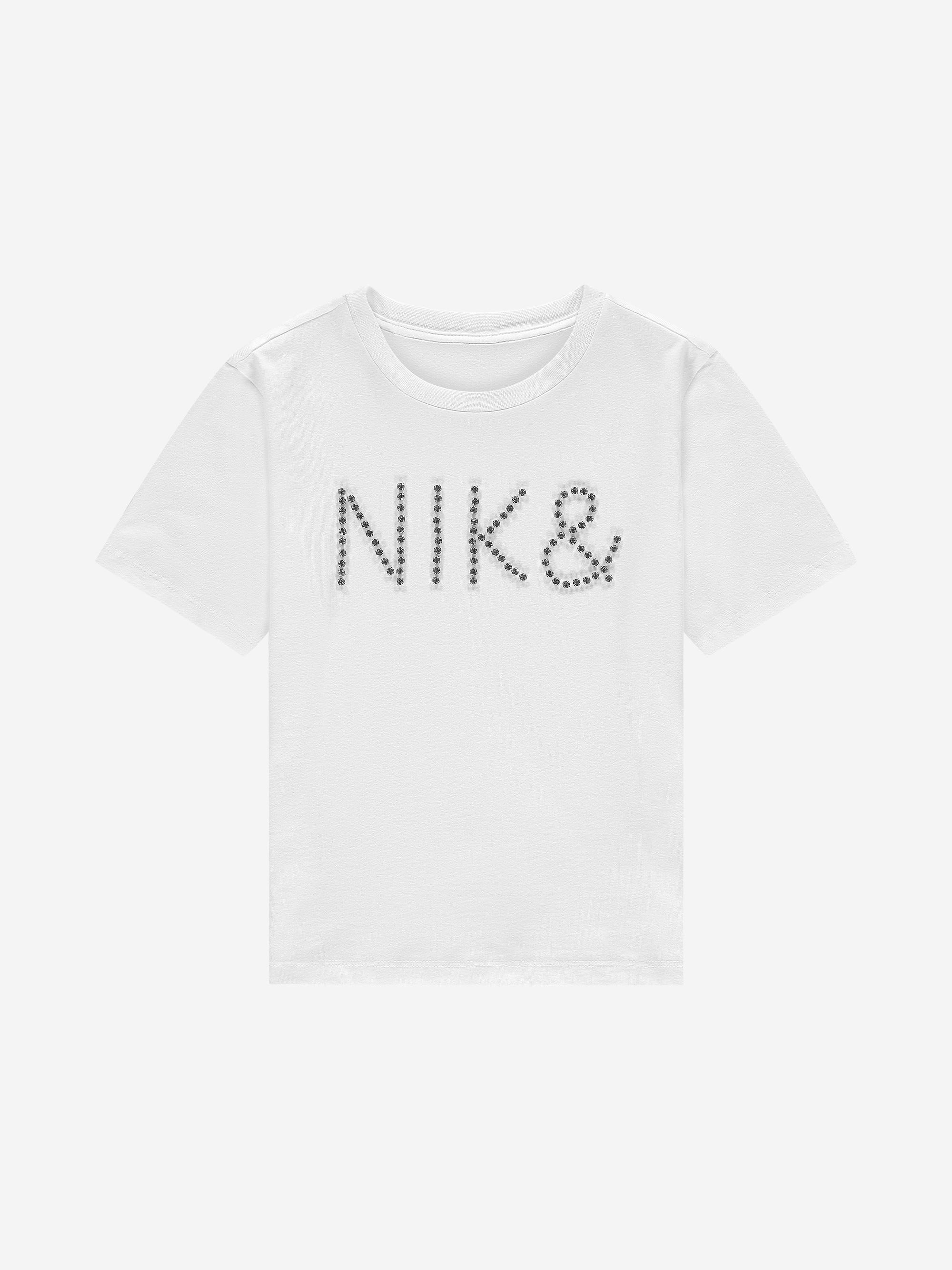 T-shirt with rhinestone logo