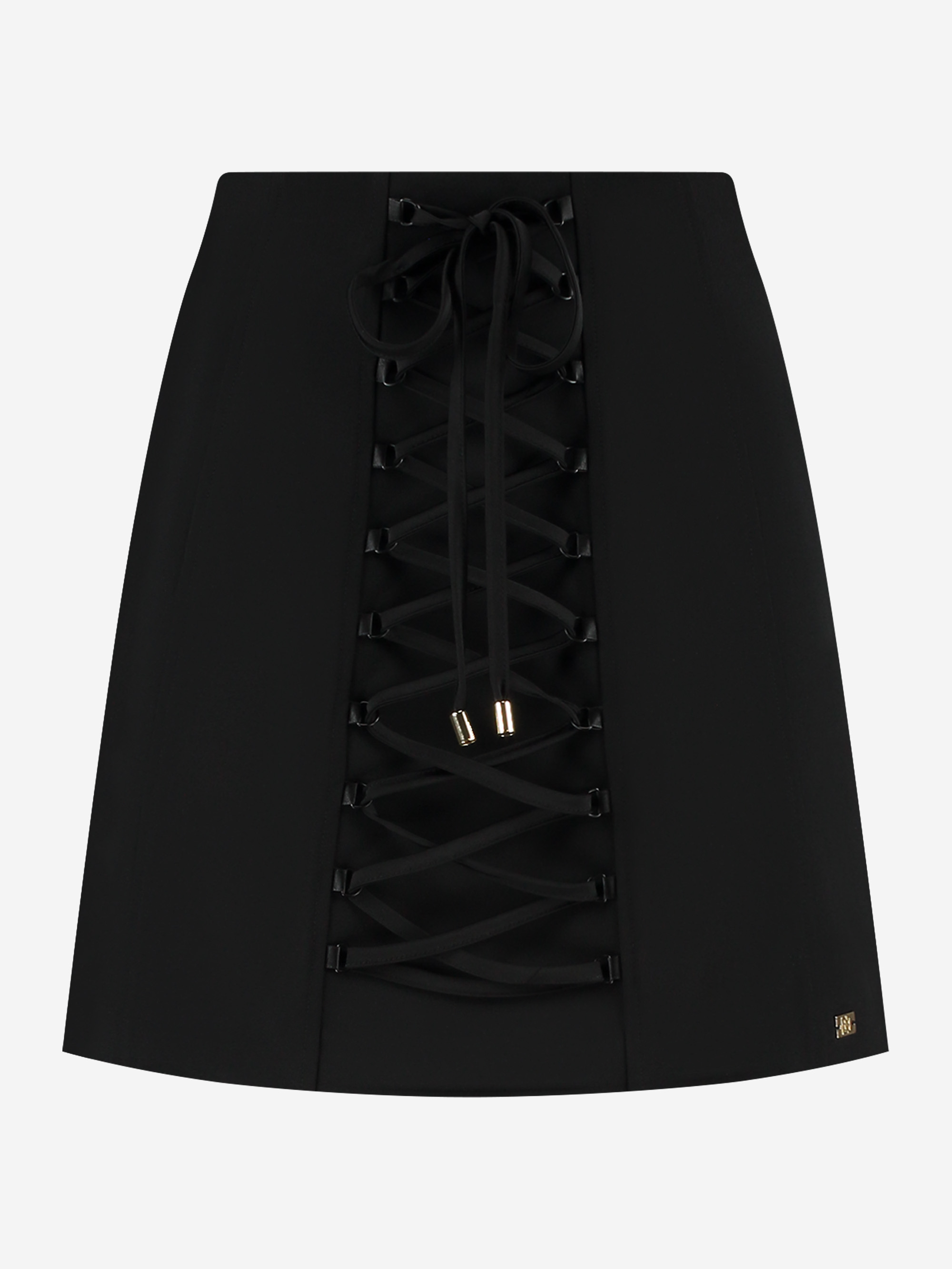 Fitted A-line skirt with lace details