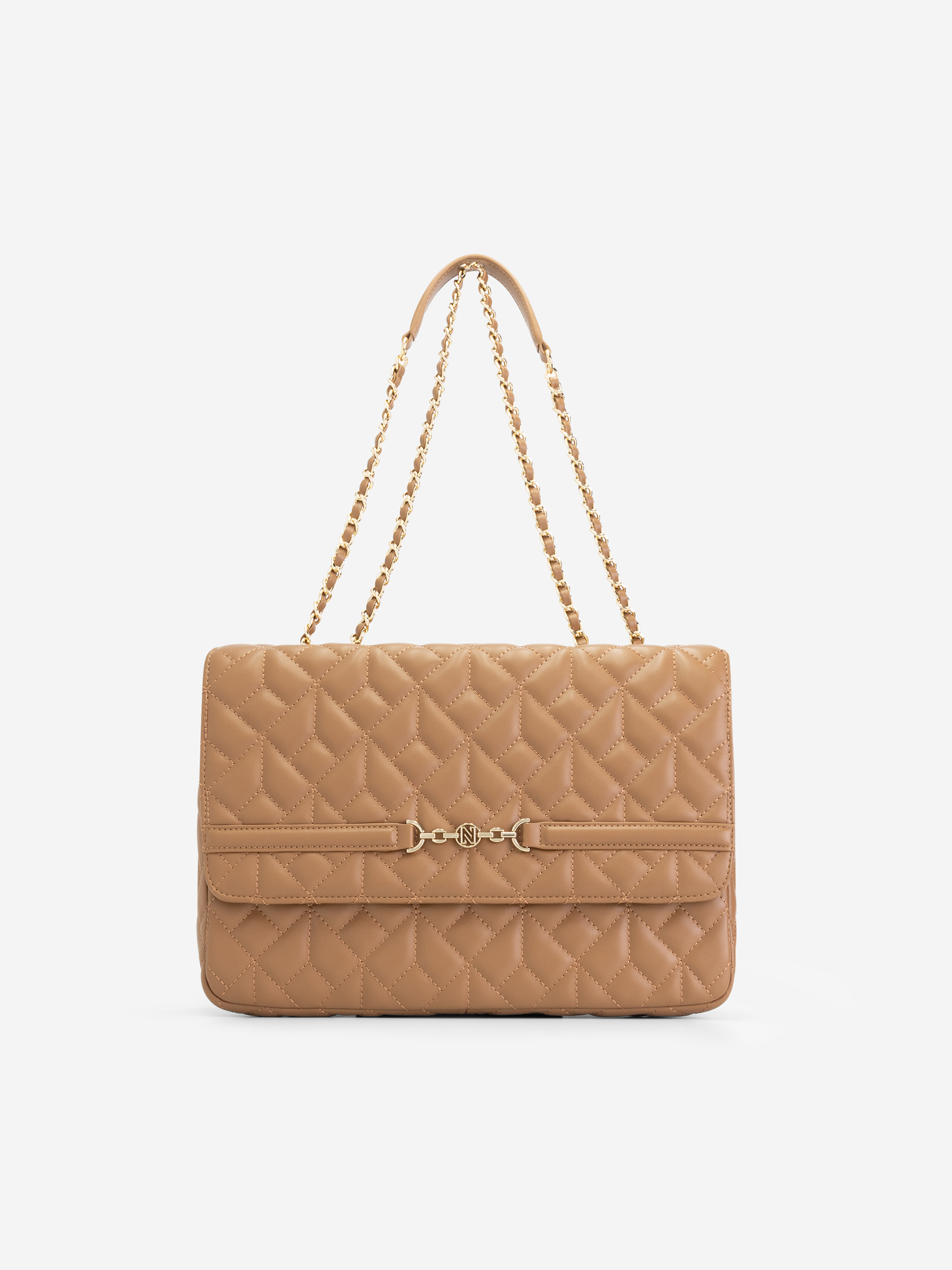 Gewatteerde tas met ketting detail 