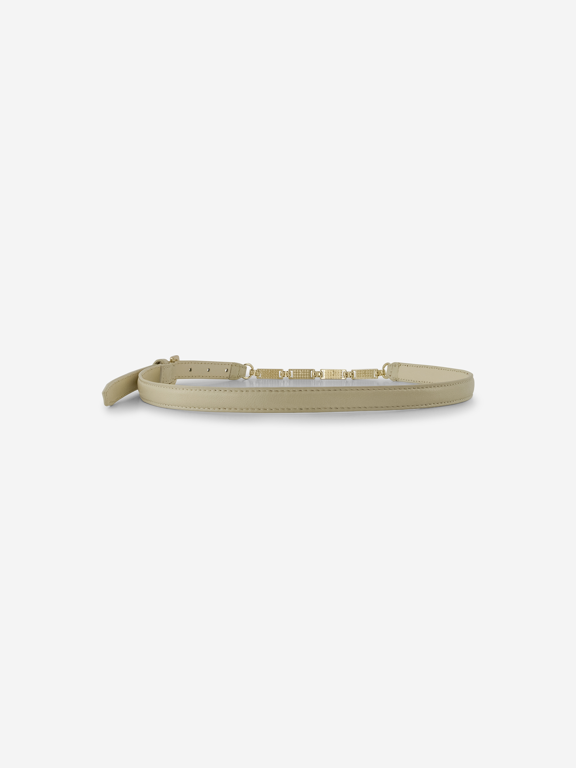 Leather belt with chain detail