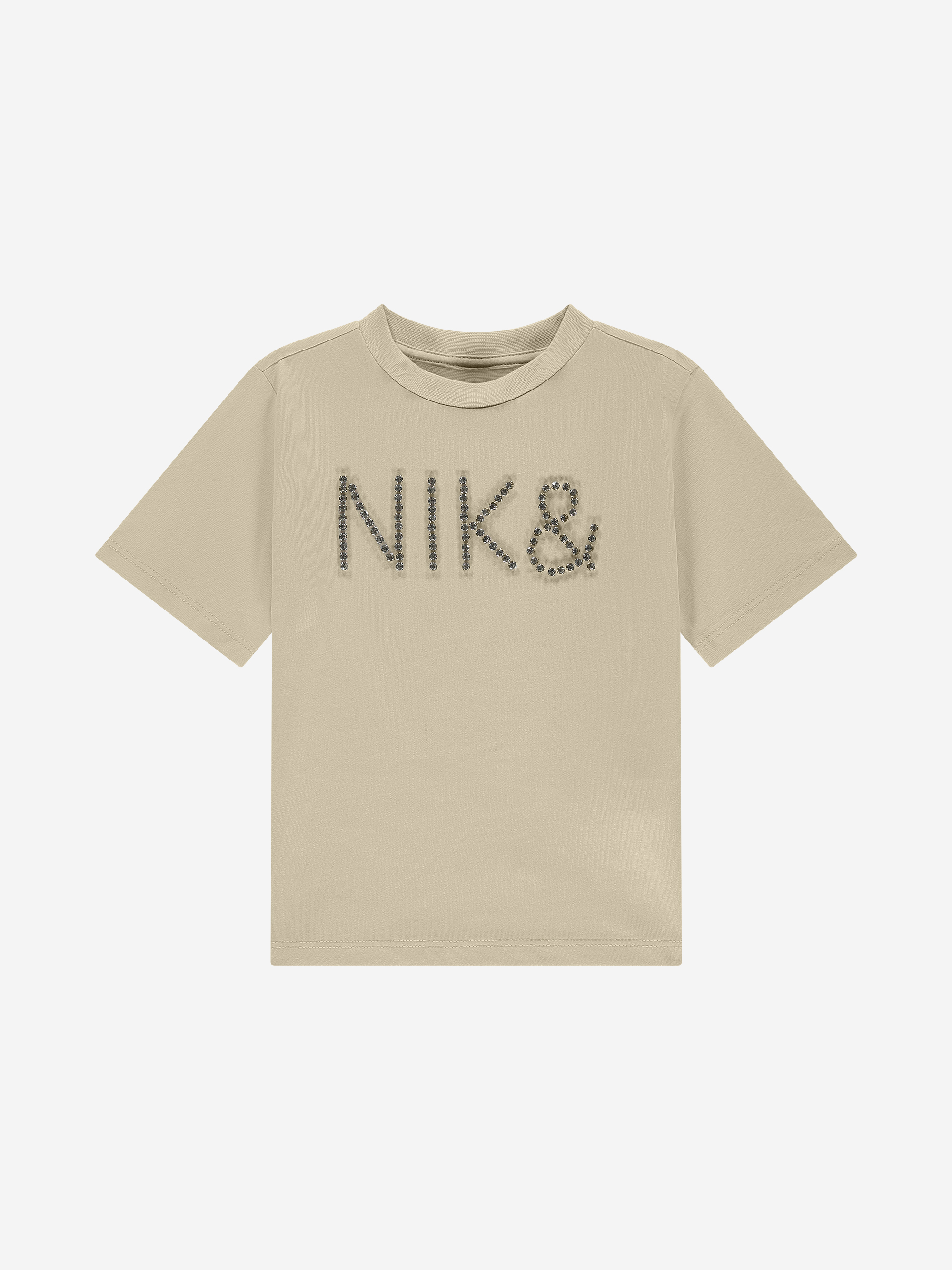 T-shirt with rhinestone logo