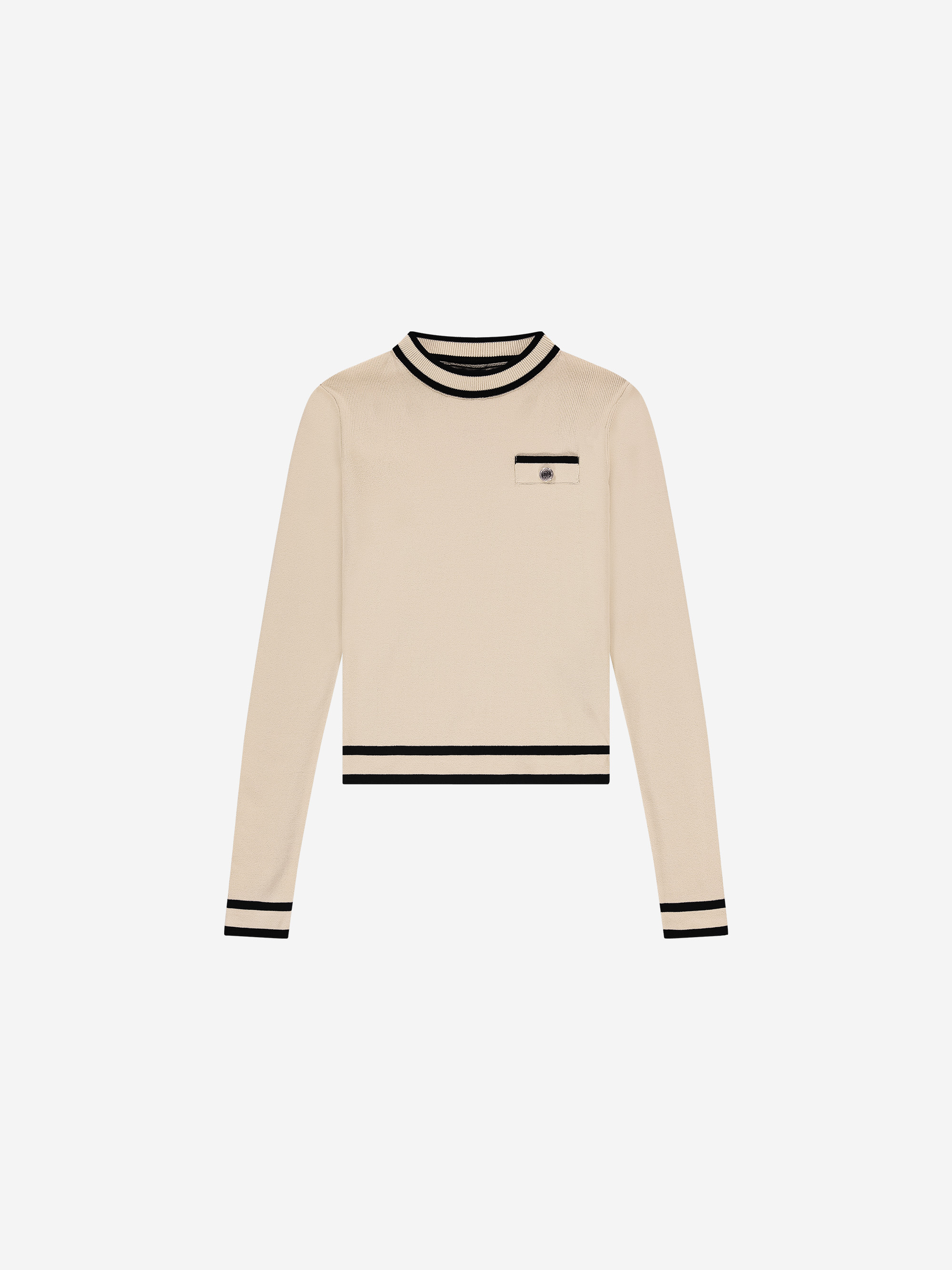Sweater with black contrasting piping