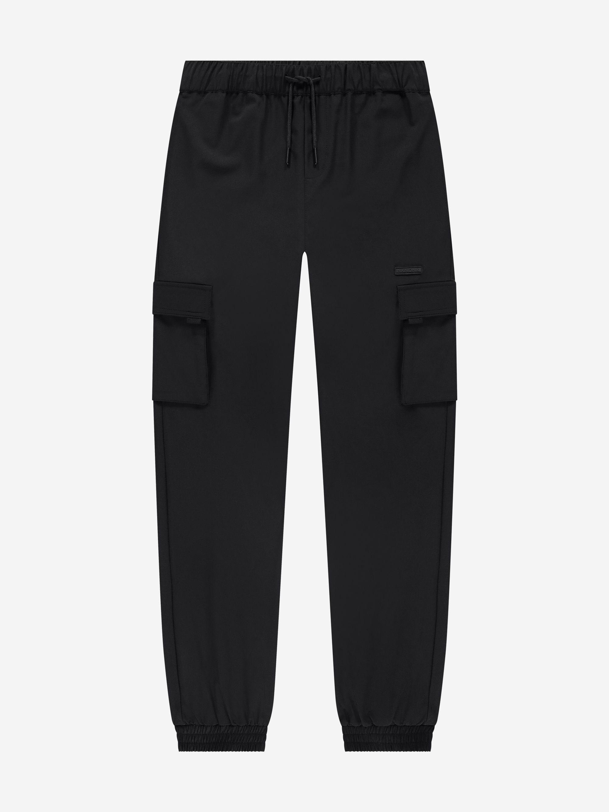 Cargo pants with elastic waistband and drawstring