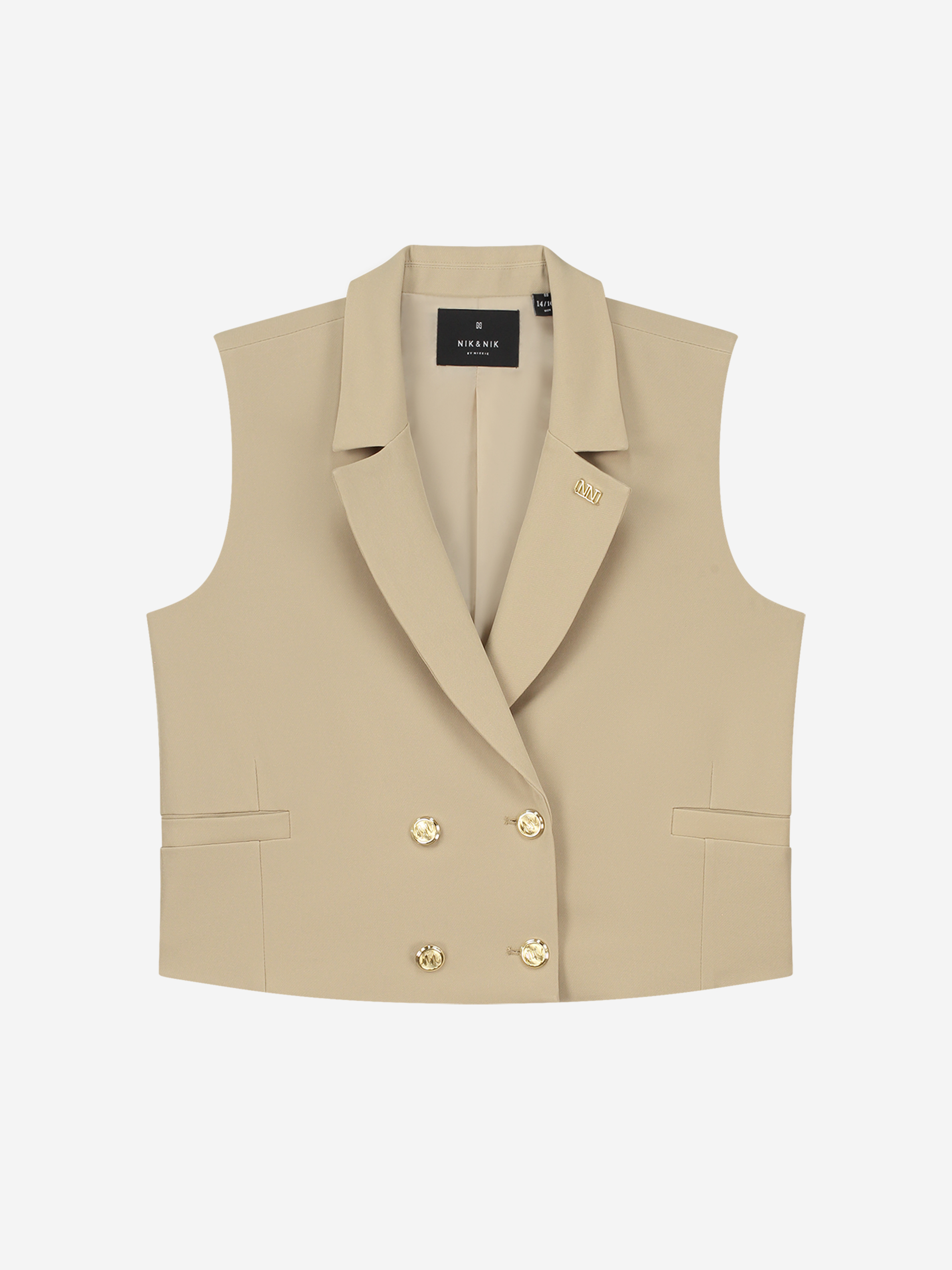 Mouwloze double-breasted blazer