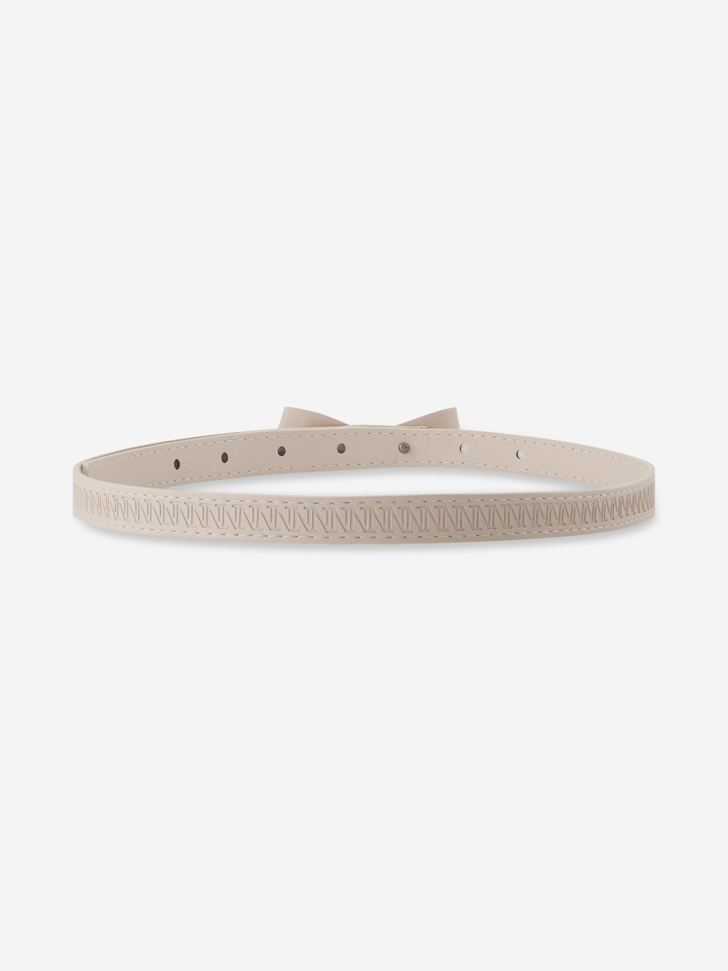 Belt with logo pattern and bow