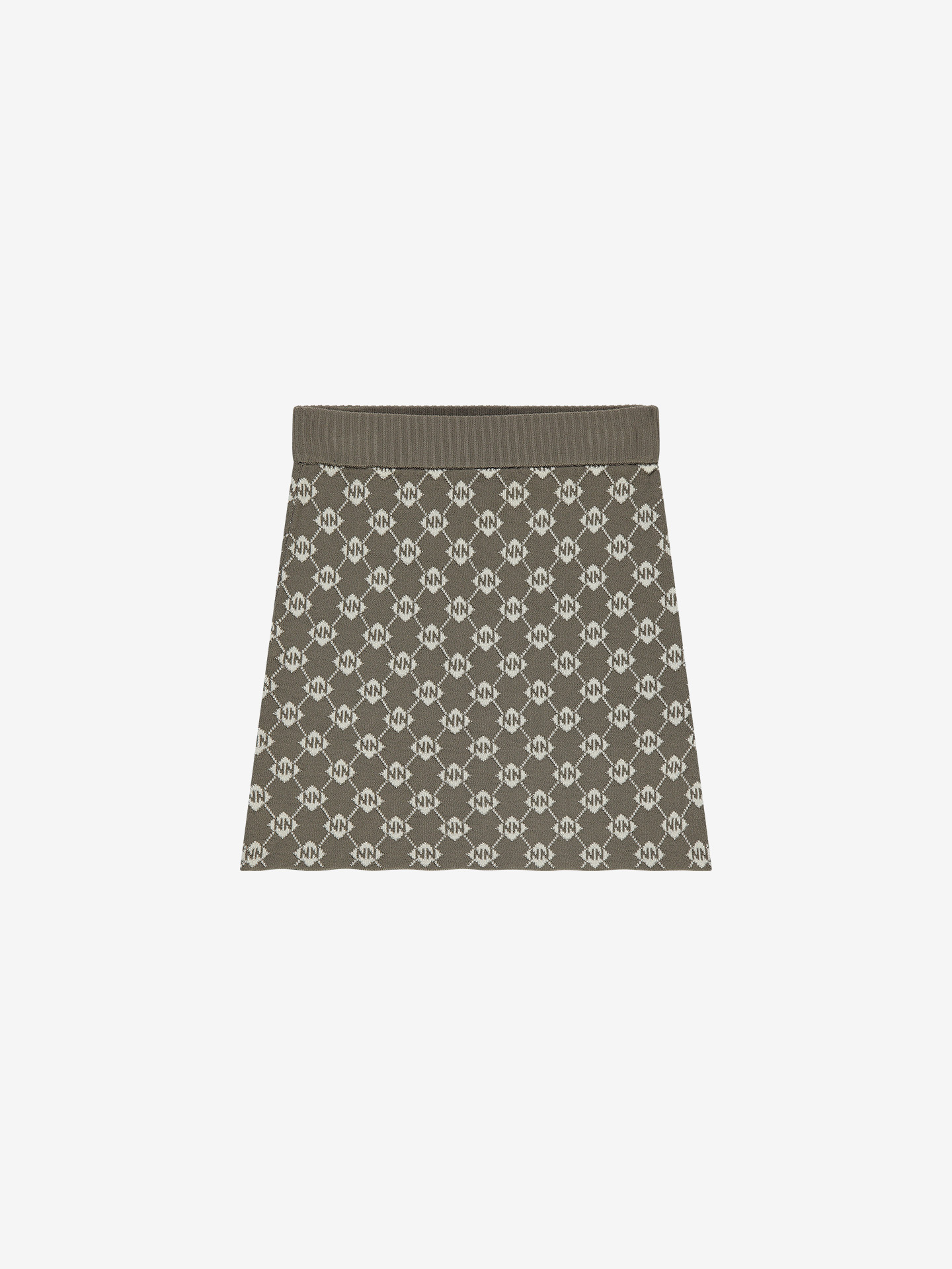 Short skirt with N&N logo pattern