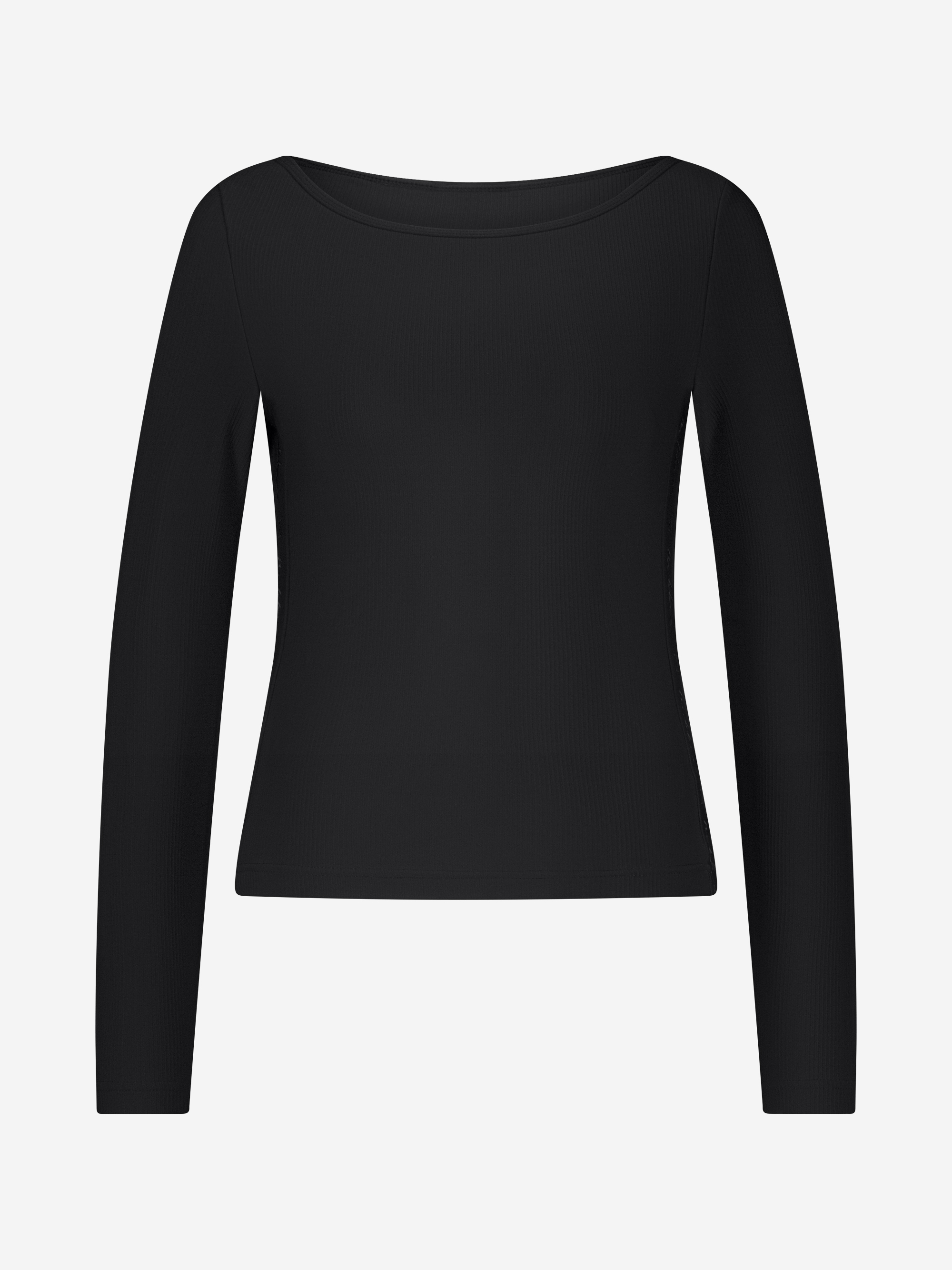 Ribbed top with boat neck and NIKKIE logo on the side