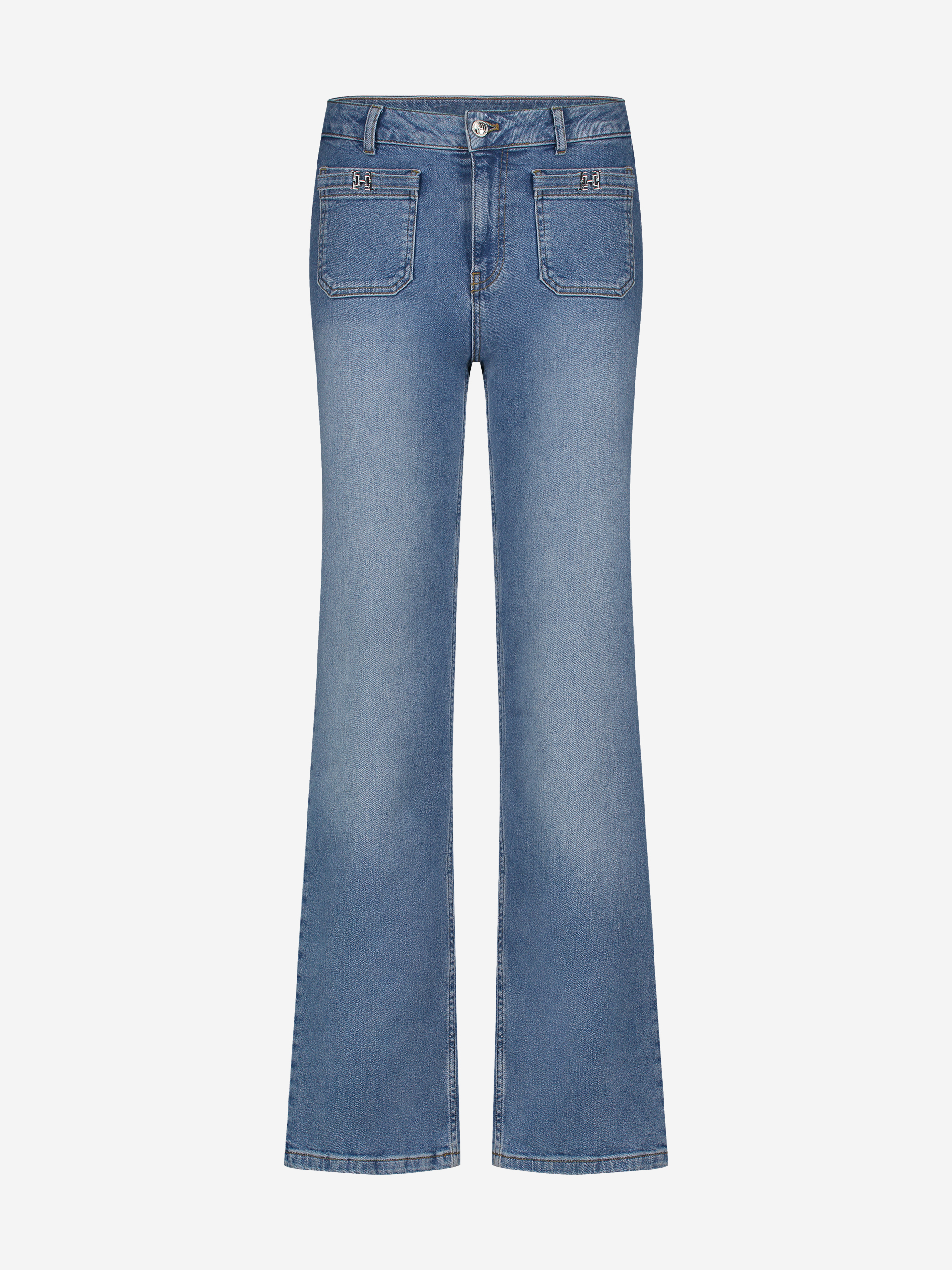 Straight leg jeans with FH detail