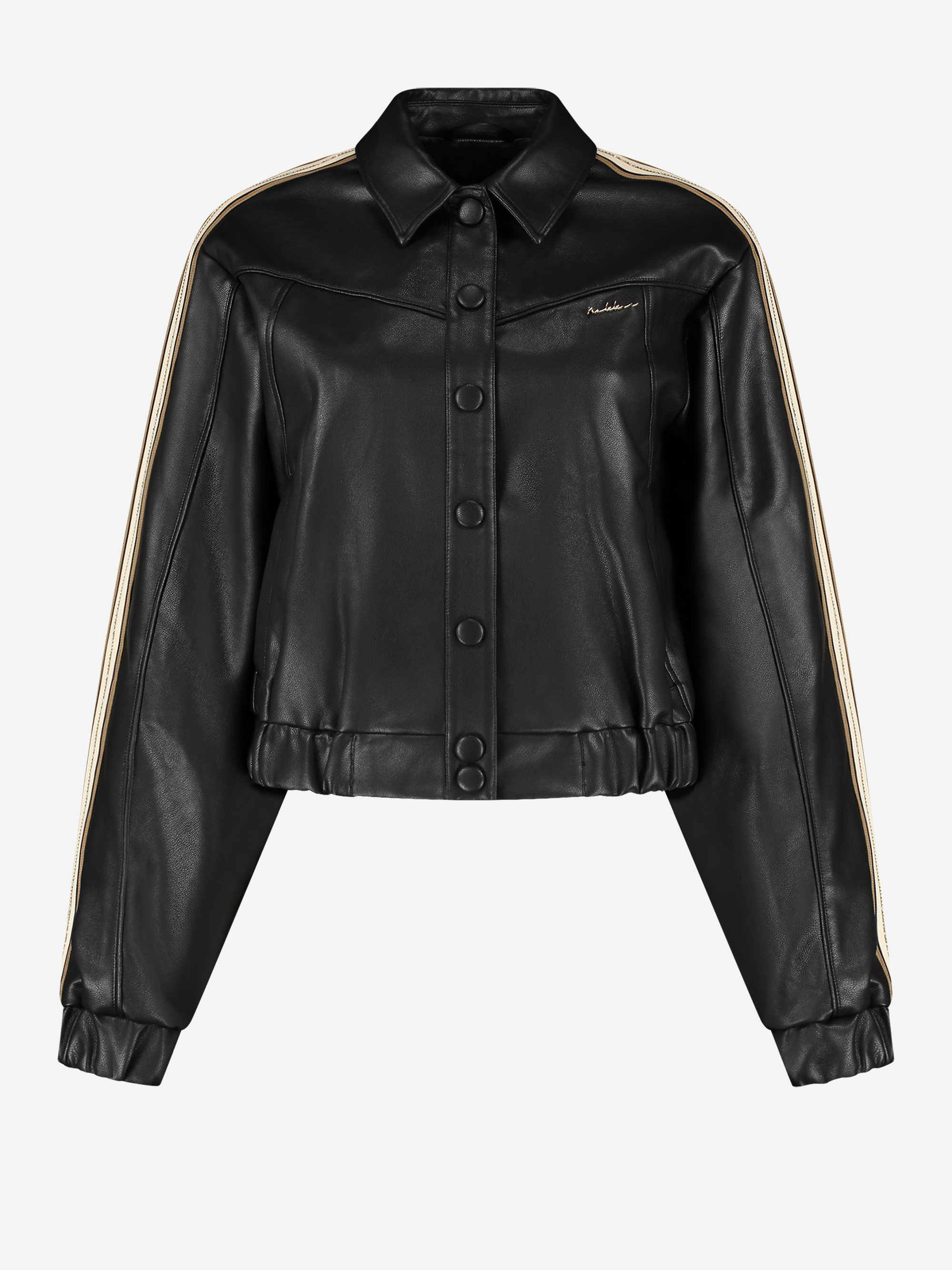 Loose-fitting jacket from faux leather