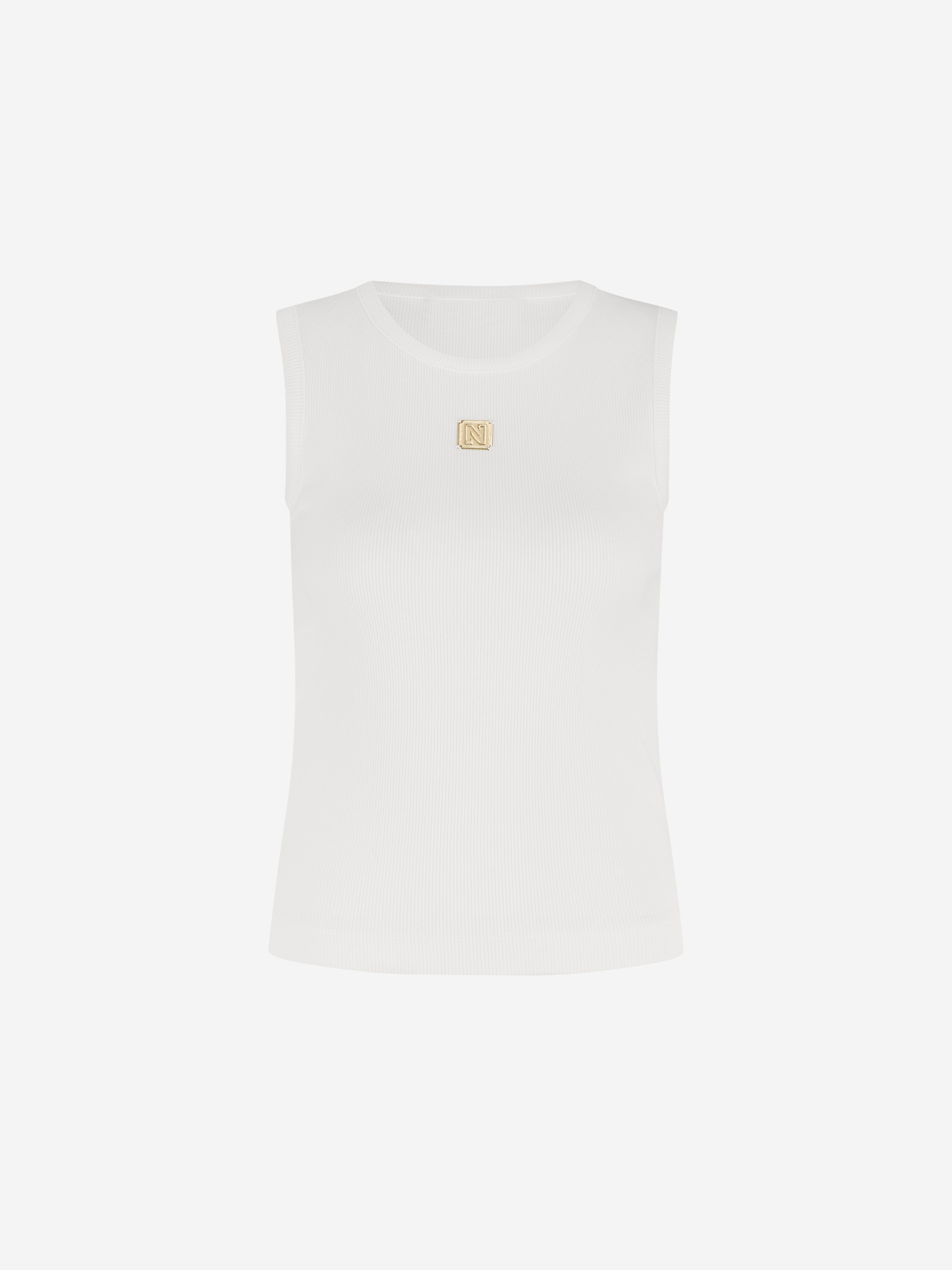 Geribbelde basic top
