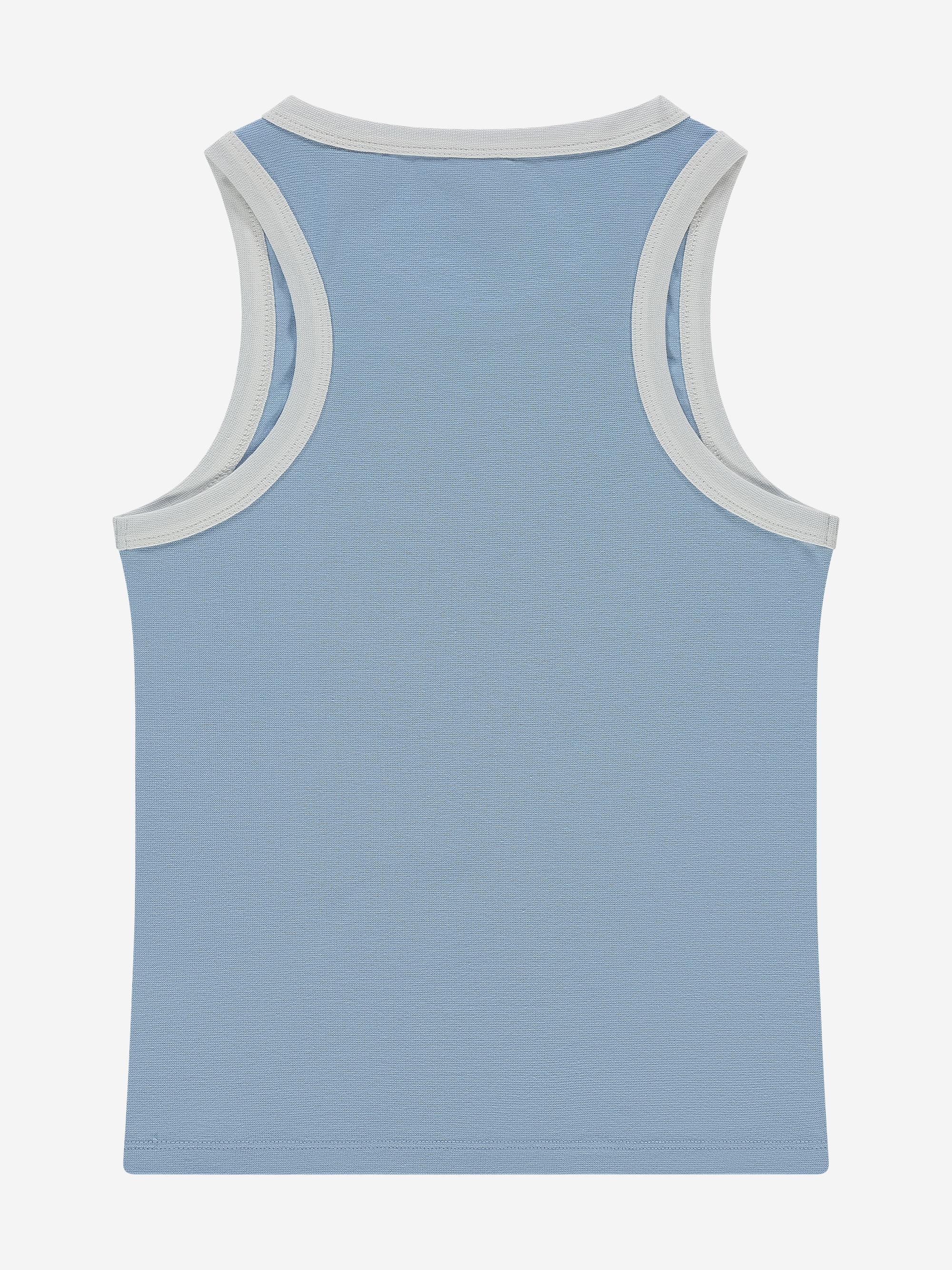 Fitted tank top with logo and piping 