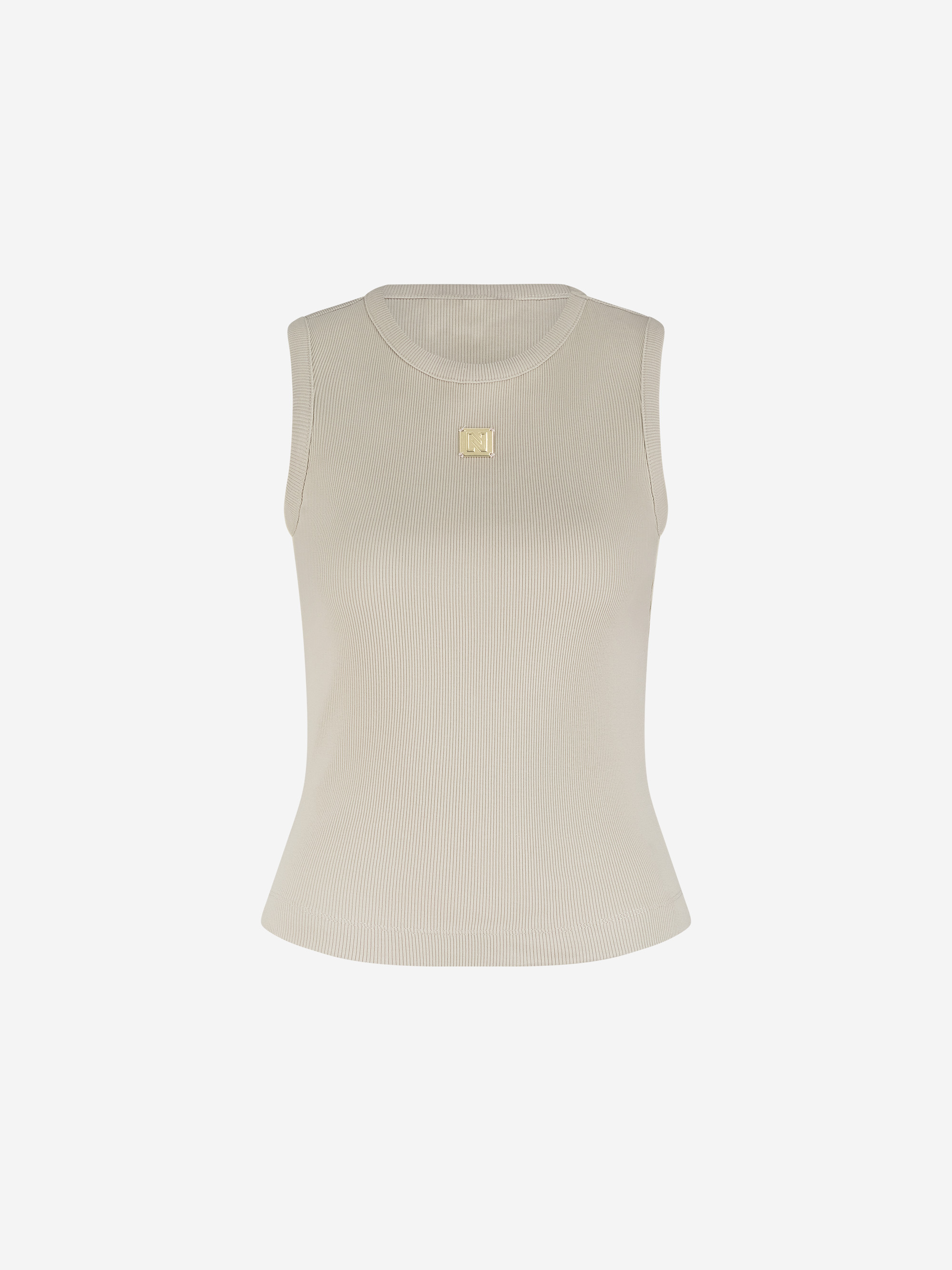 Geribbelde basic top