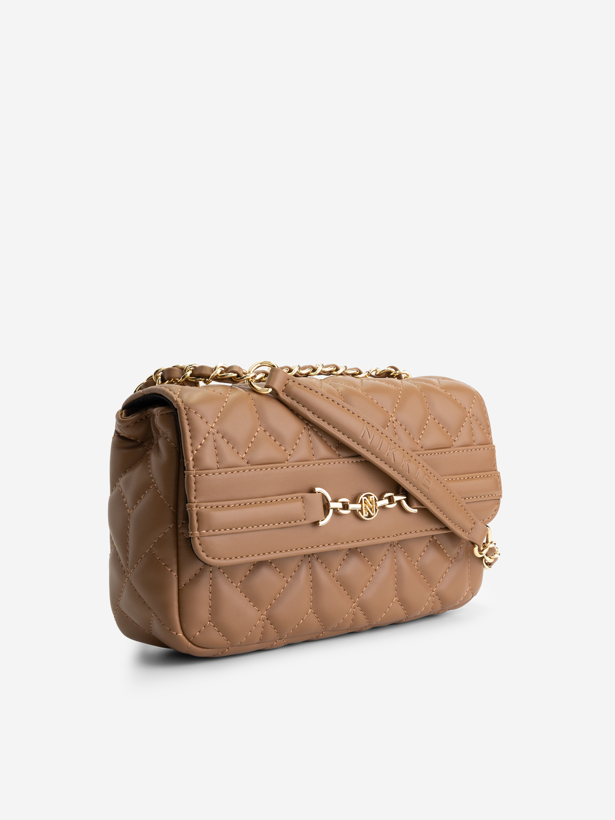 Gewatteerde tas met ketting detail 