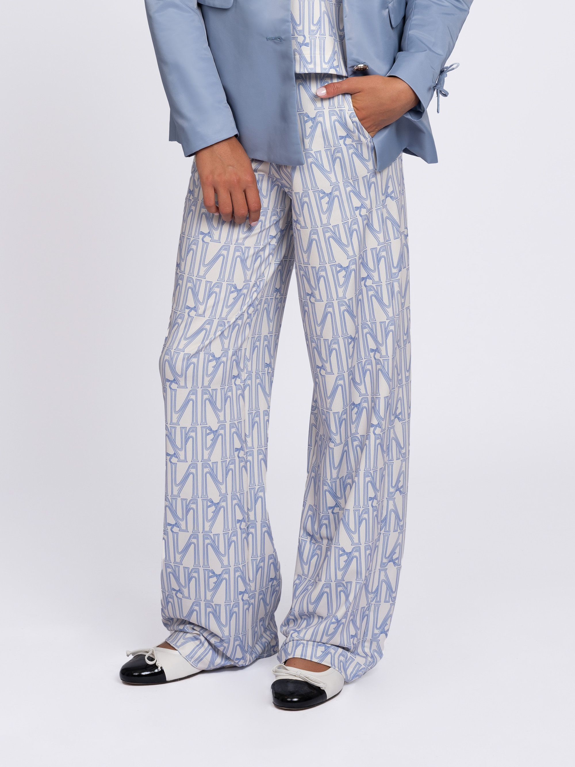 Wijde broek met logo patroon