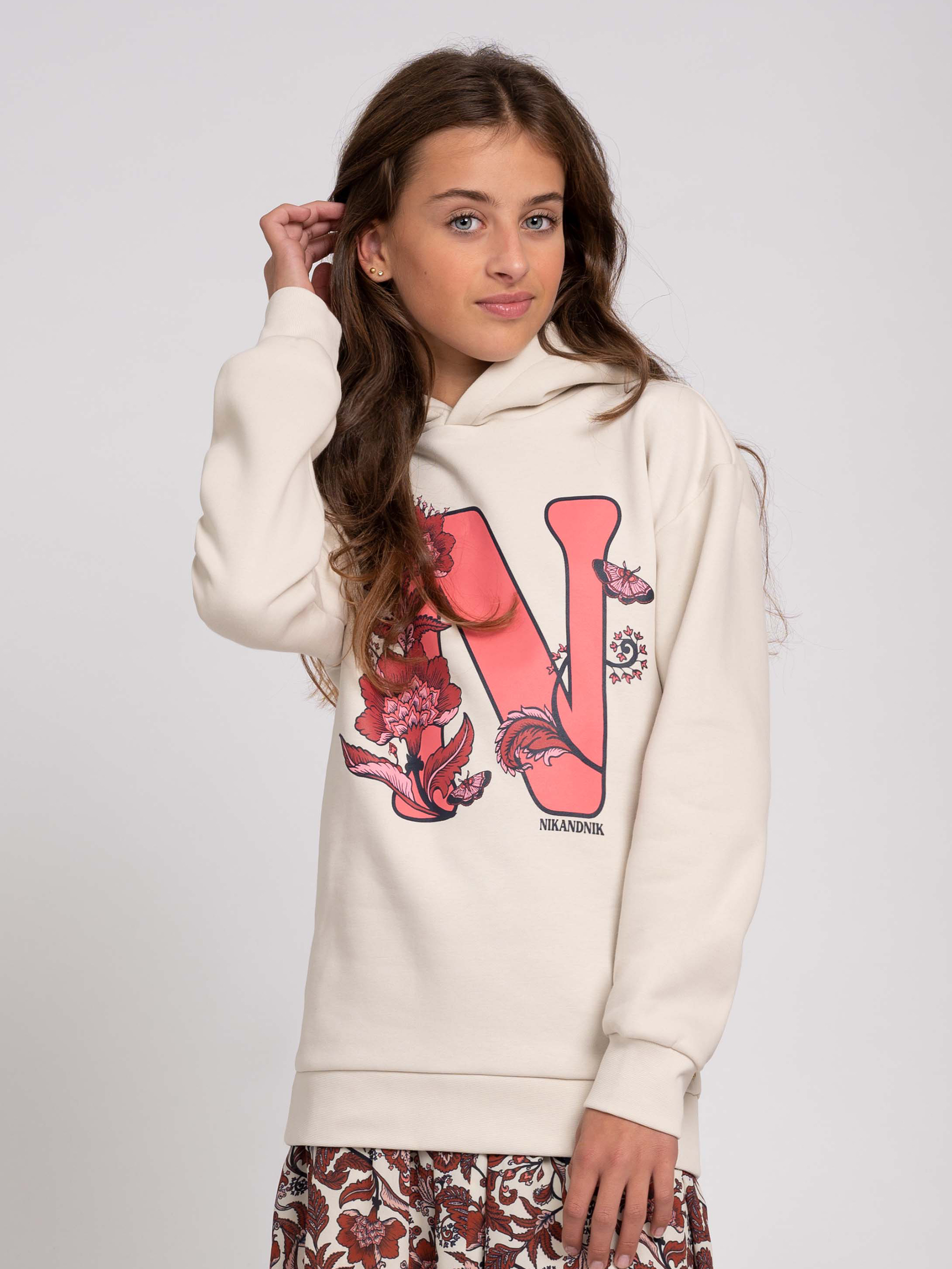 Bloemen hoodie met N&N logo 