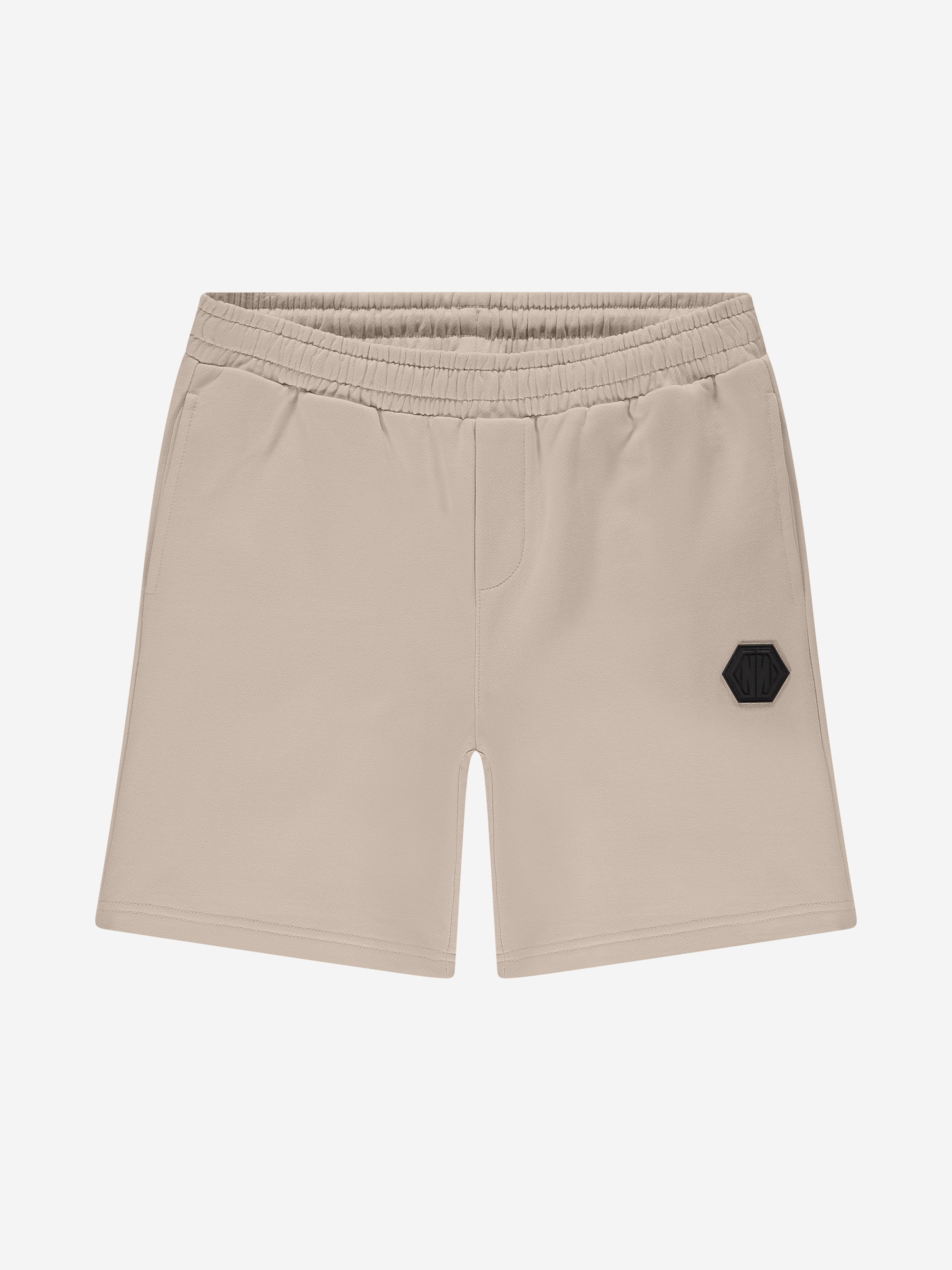 Sweat shorts with elastic waistband and logo patch