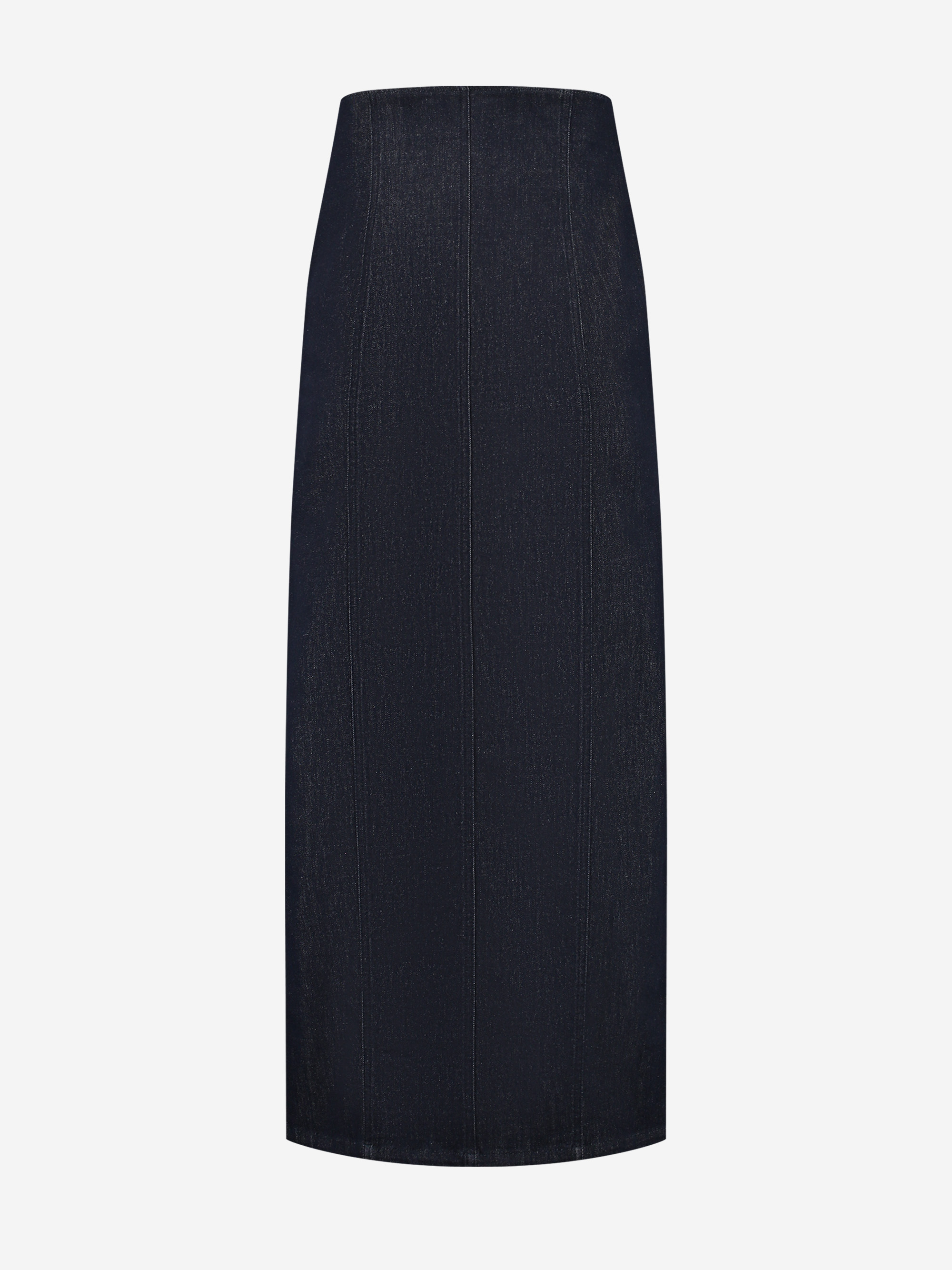 Lange denim rok met knopen 