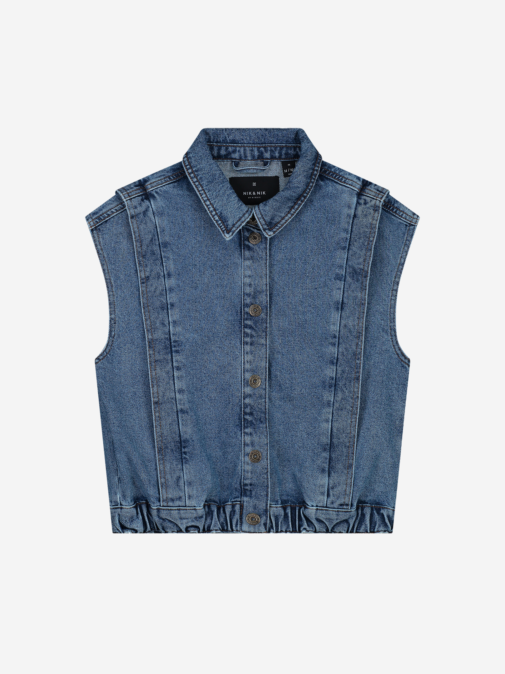Loose fit denim gilet 