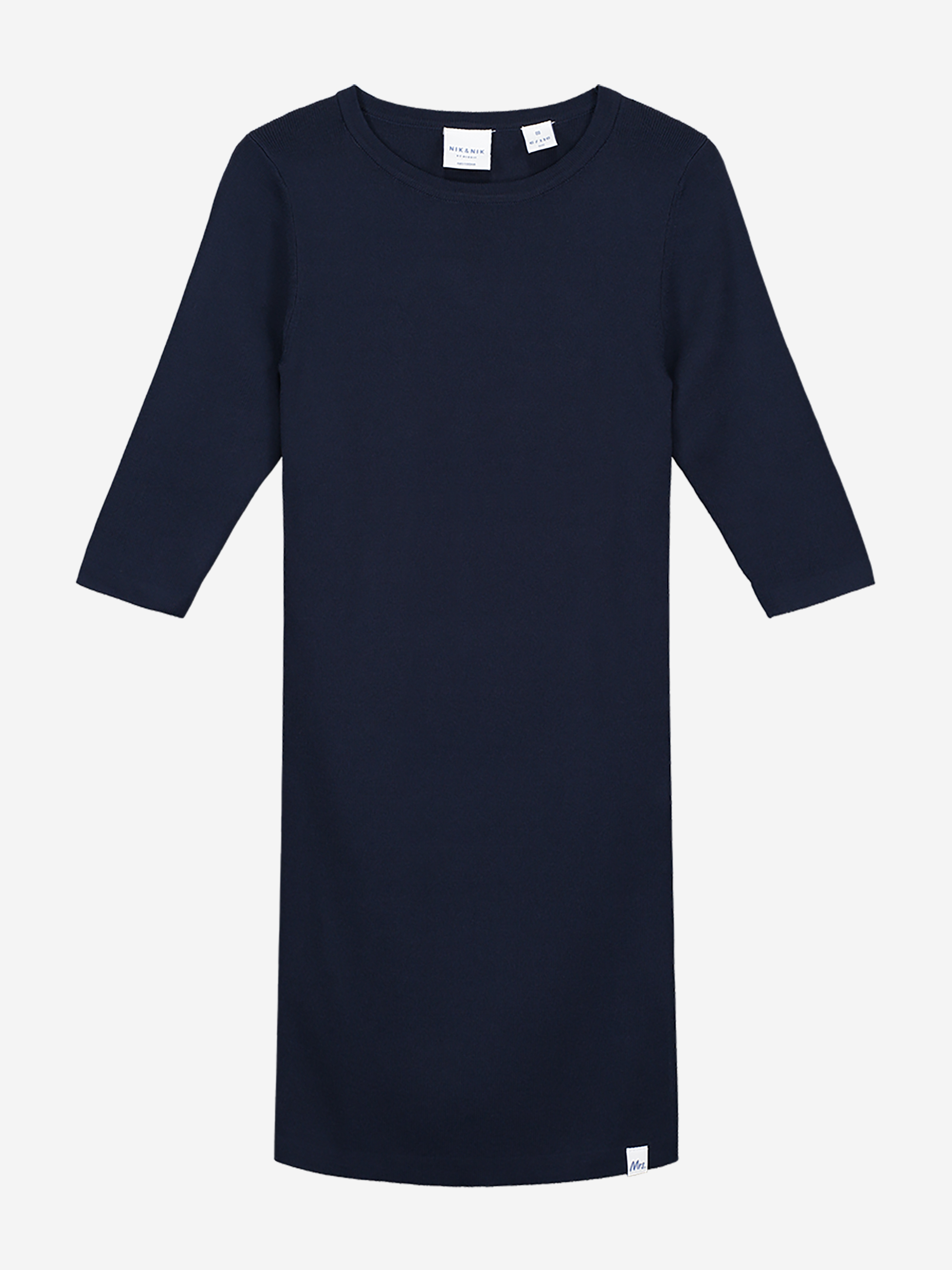 Navy dress with three quarter sleeves