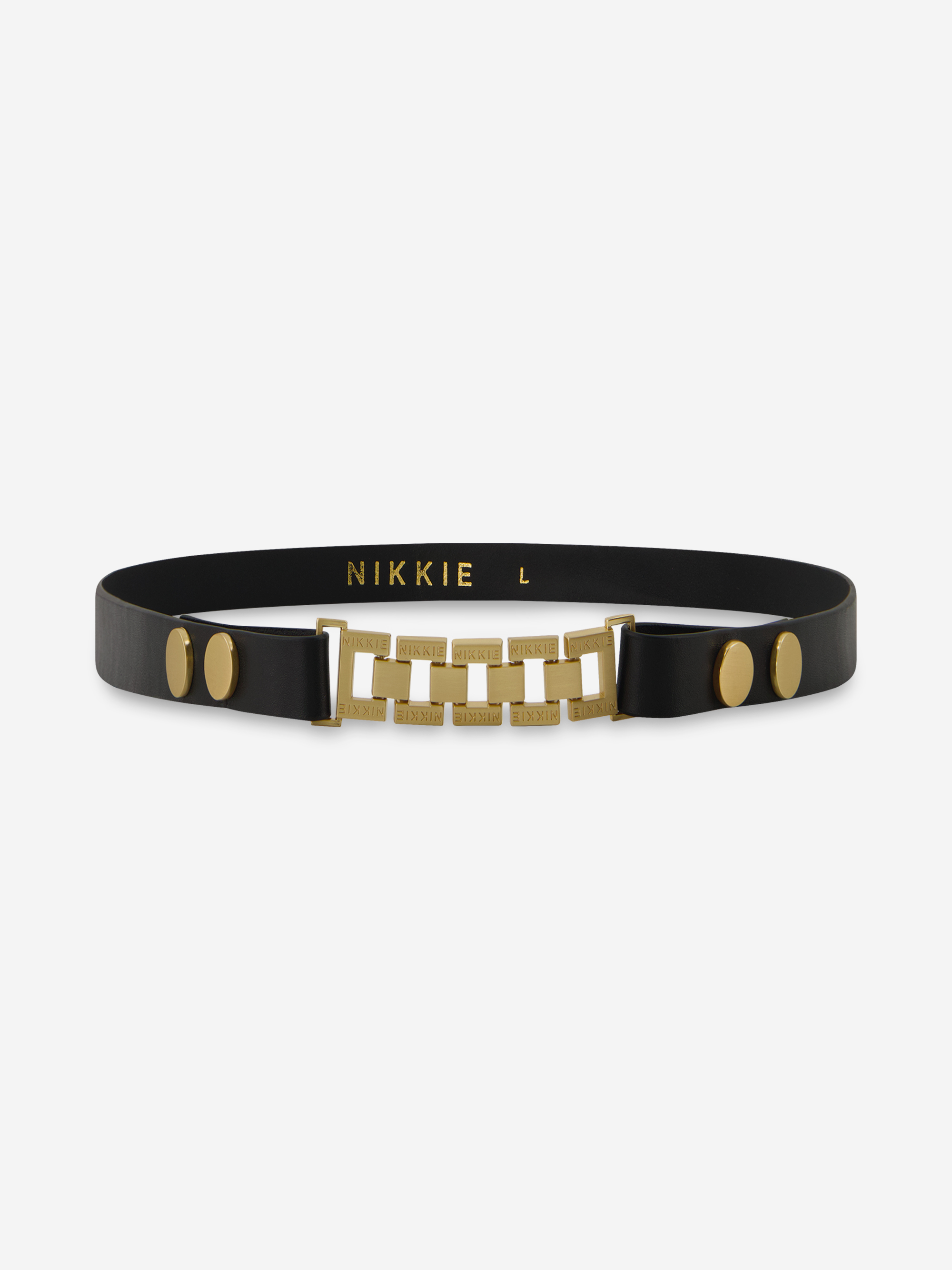 Leren tailleriem met ketting gesp