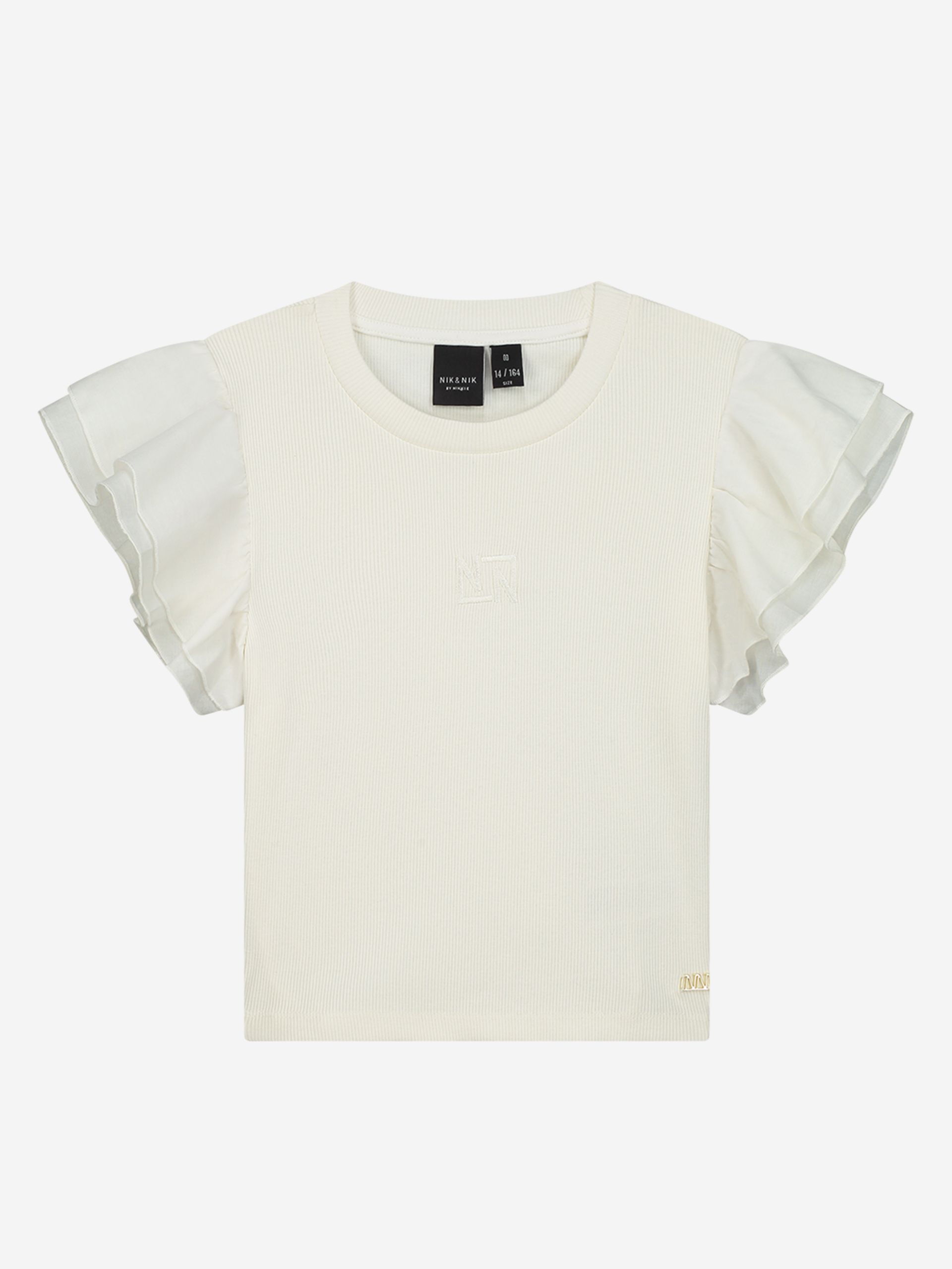 T-shirt with volant sleeves