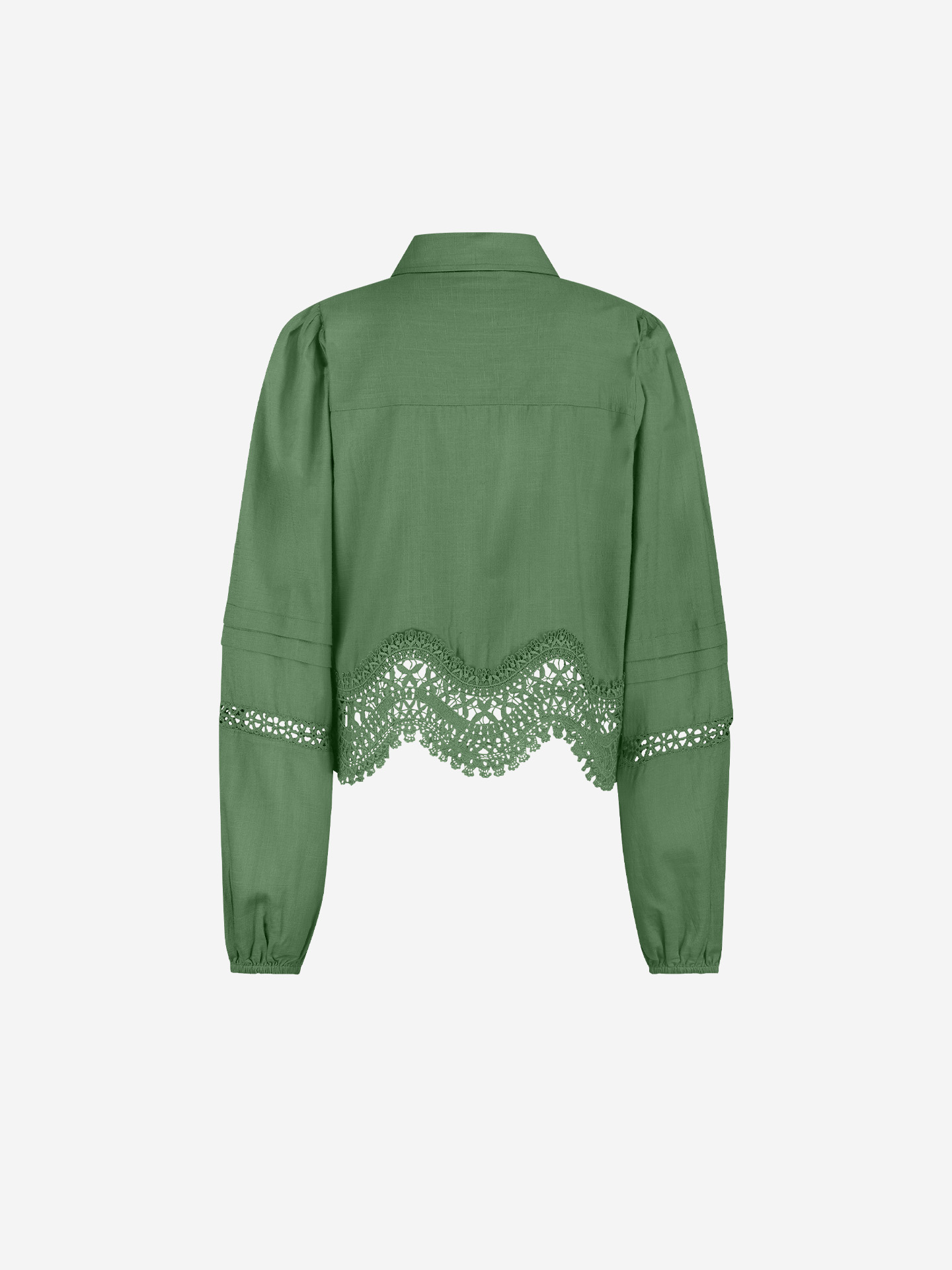 Blouse met broderie anglaise