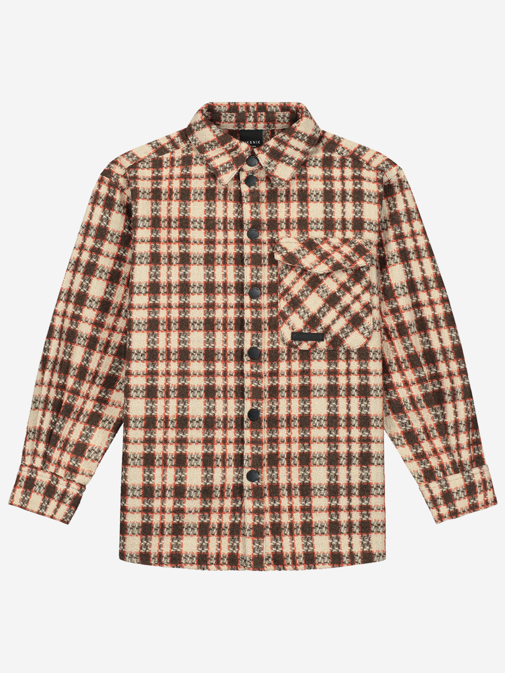 Geruite overshirt met borstzakje
