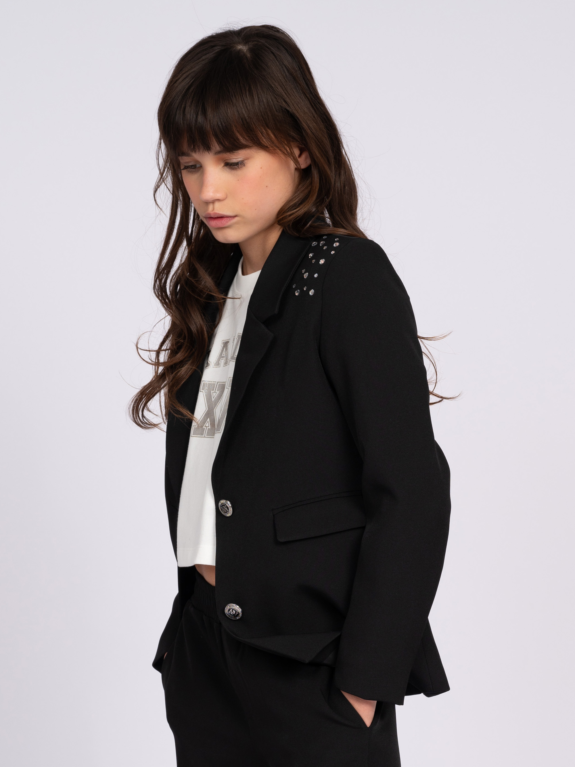 Blazer with glitter studs