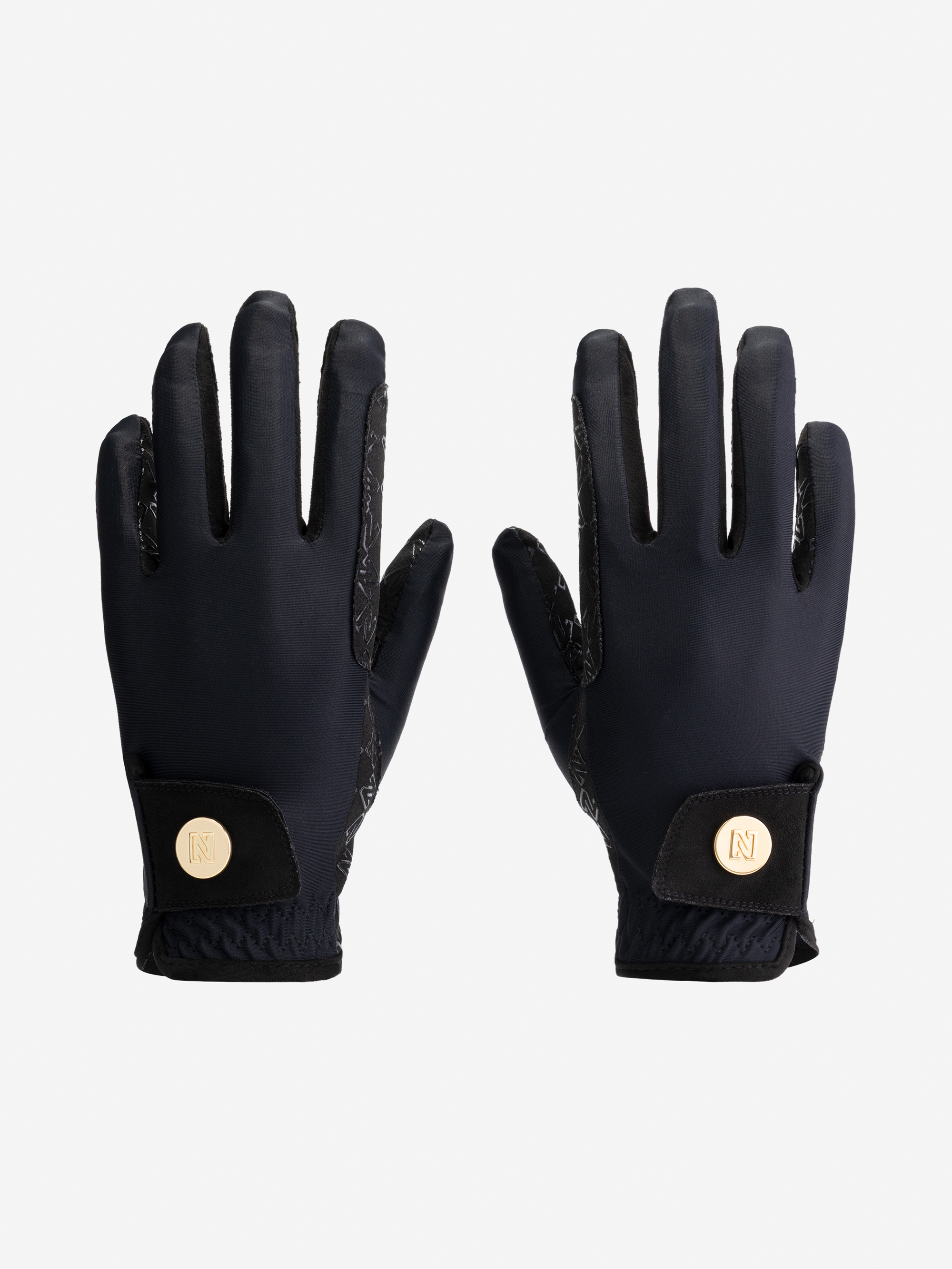 Riding gloves with N logo monogram 