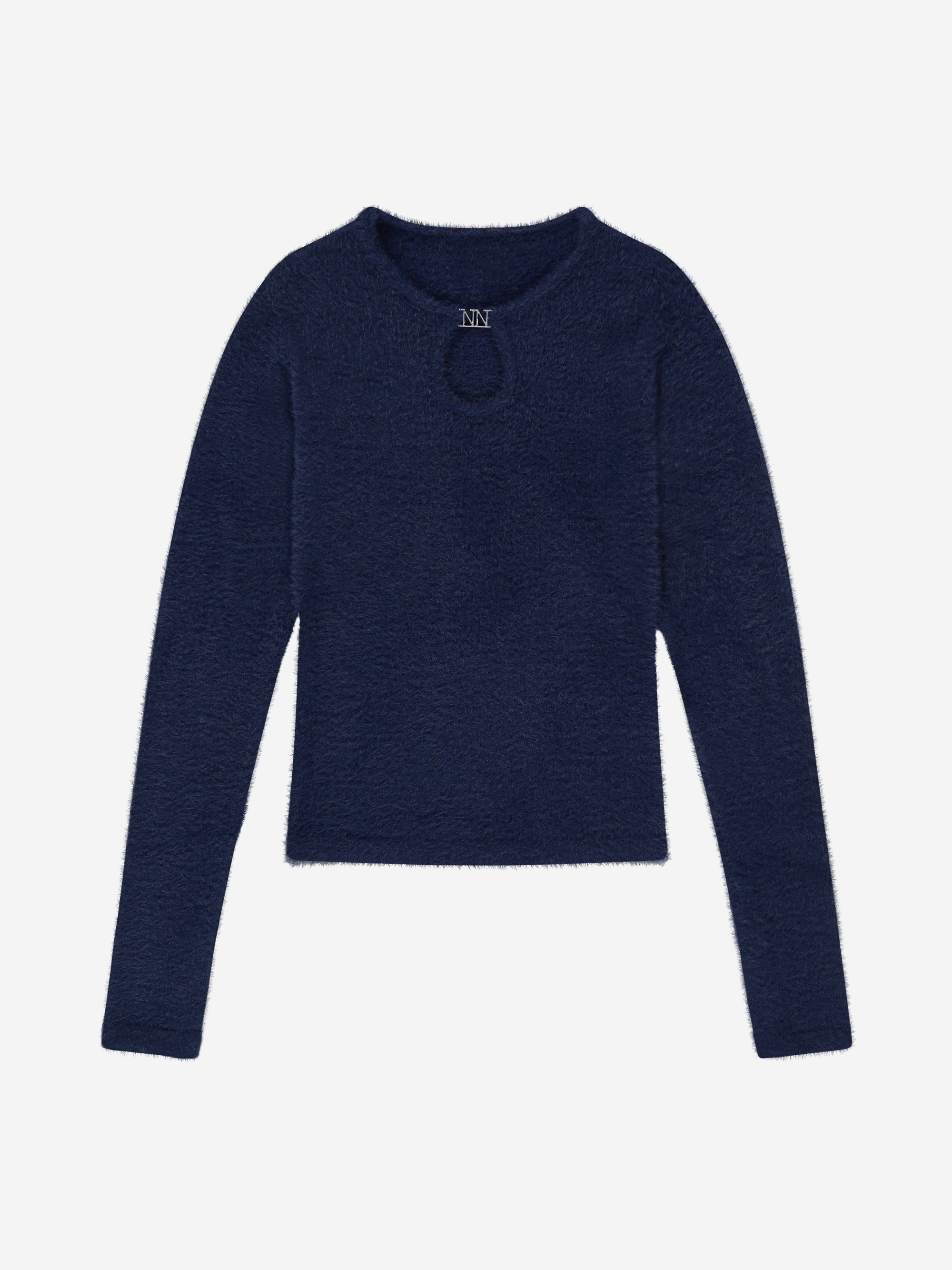 Fluffy trui met detail bij hals