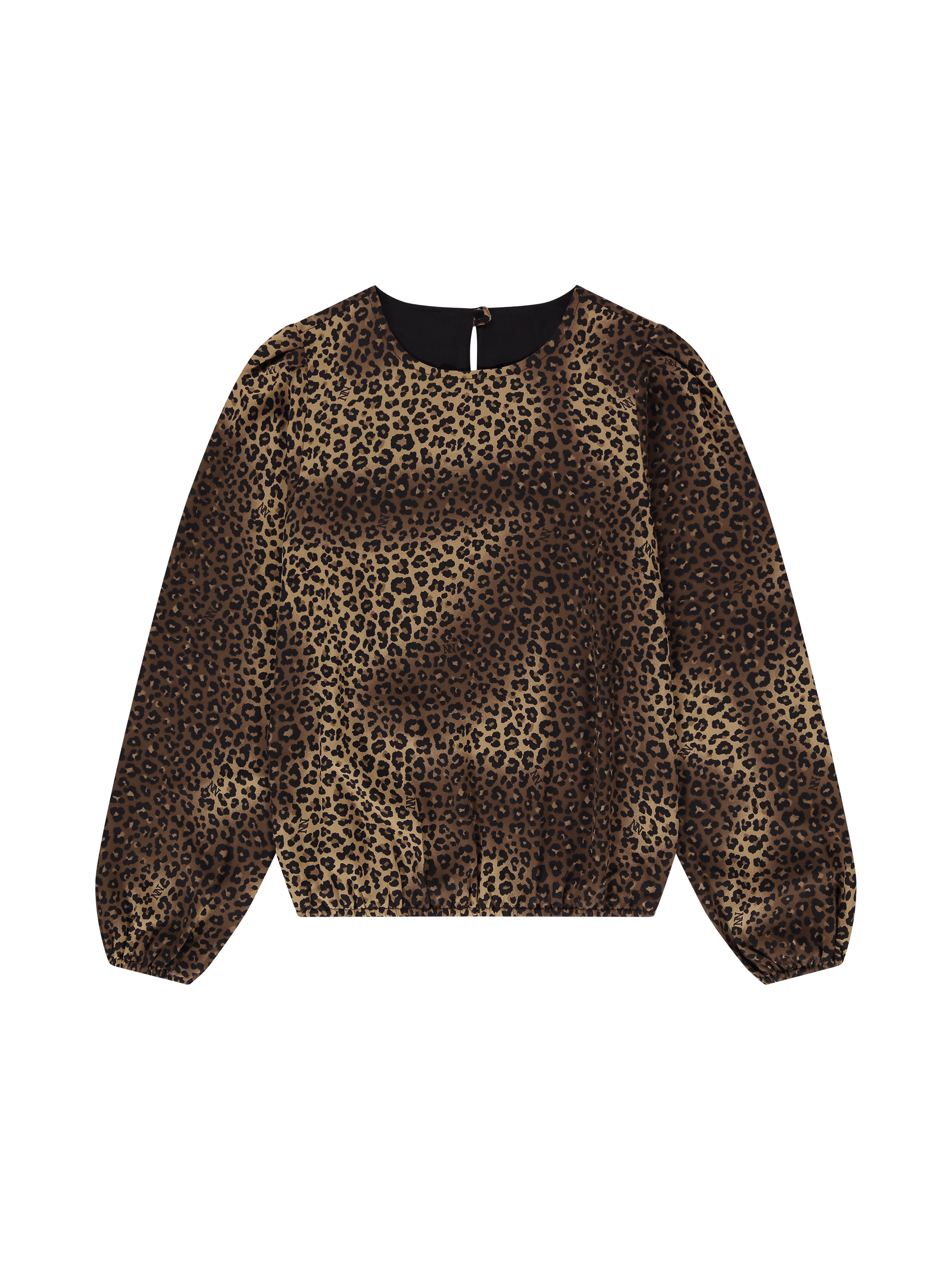Loose-fitting blouse with leopard print