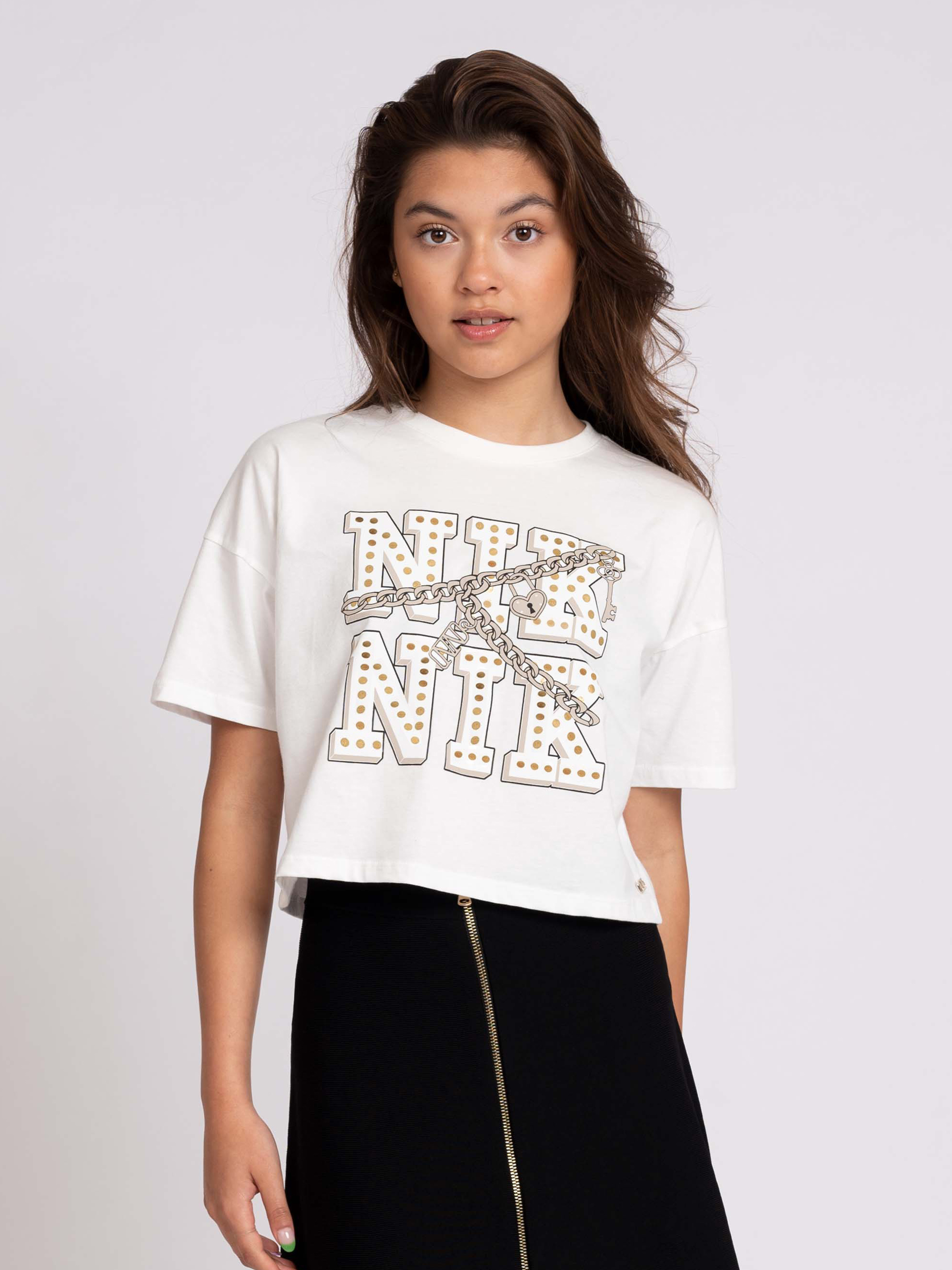 Cropped t-shirt with artwork 