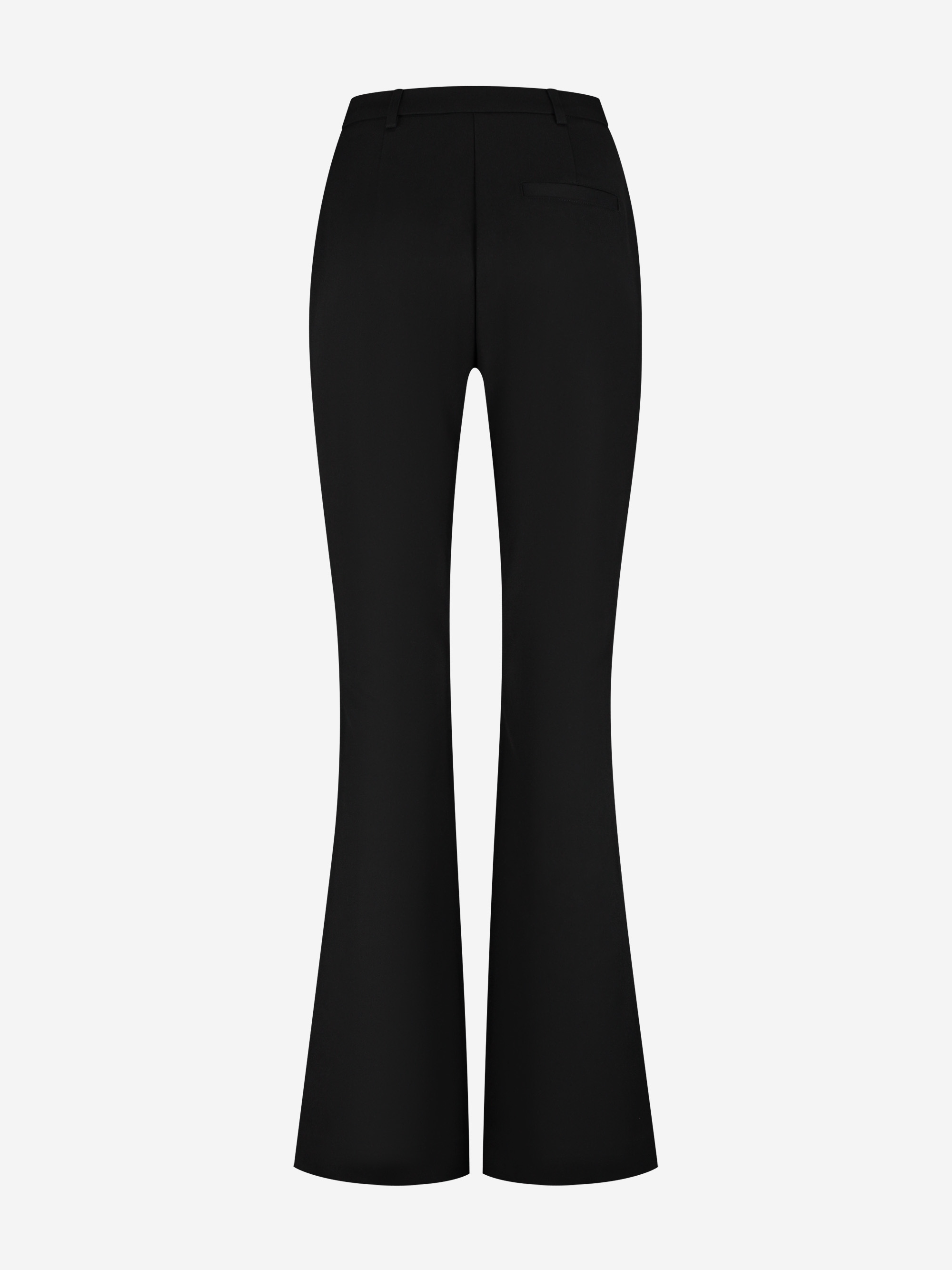 Aansluitende flared pantalon met naden en N-knopen 