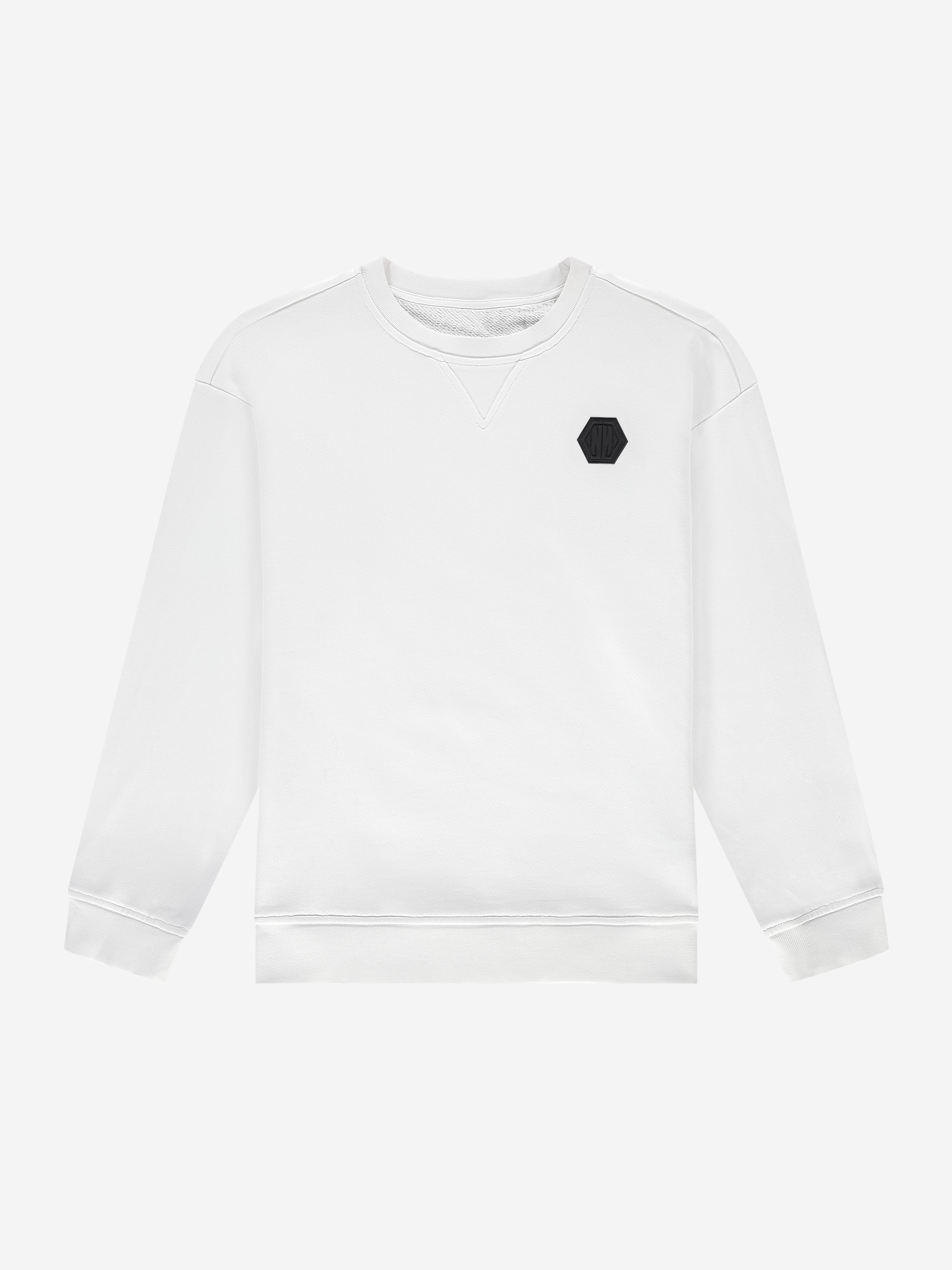 Oversized sweater with logo patch