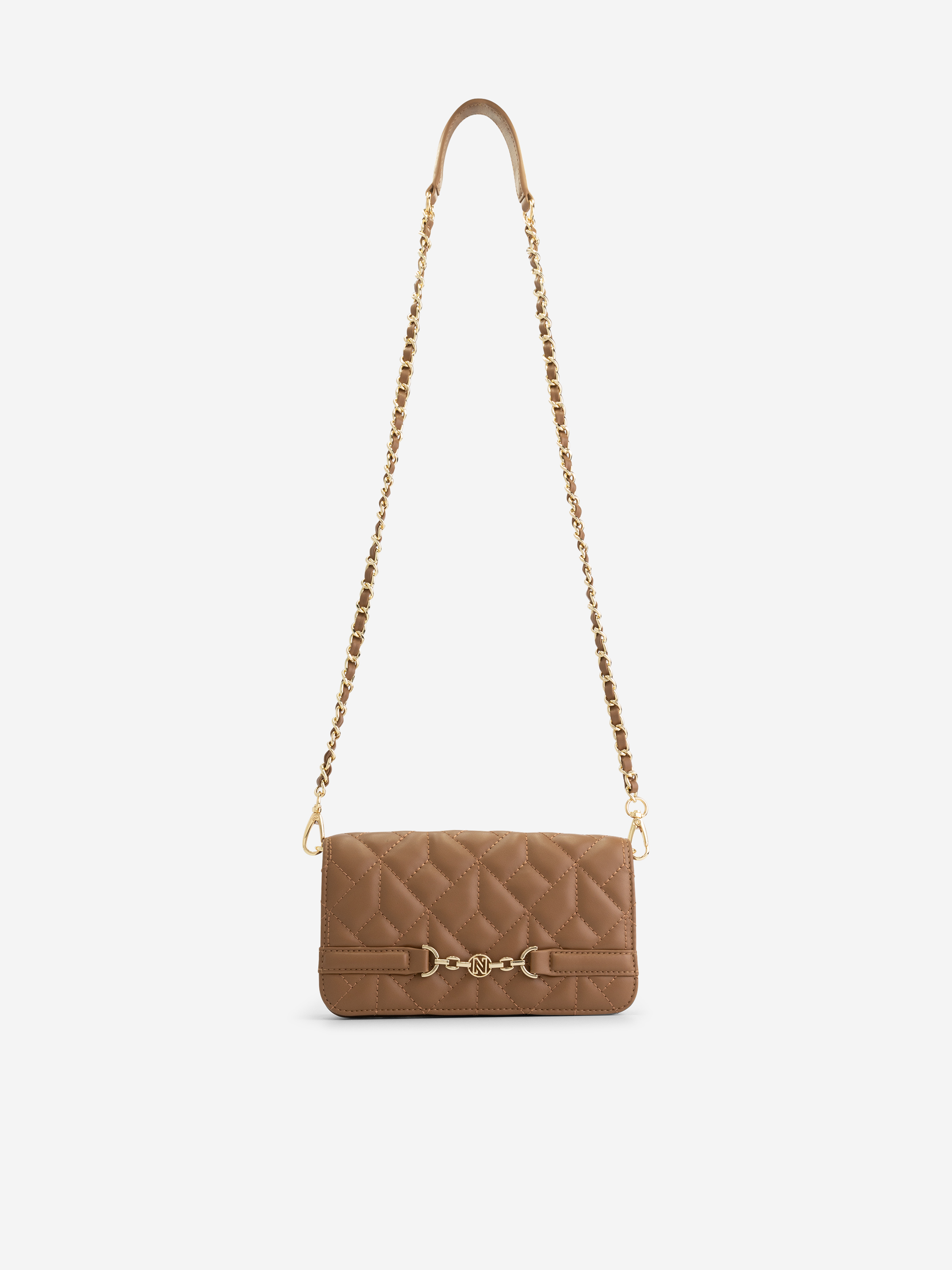Gewatteerde tas met ketting detail 