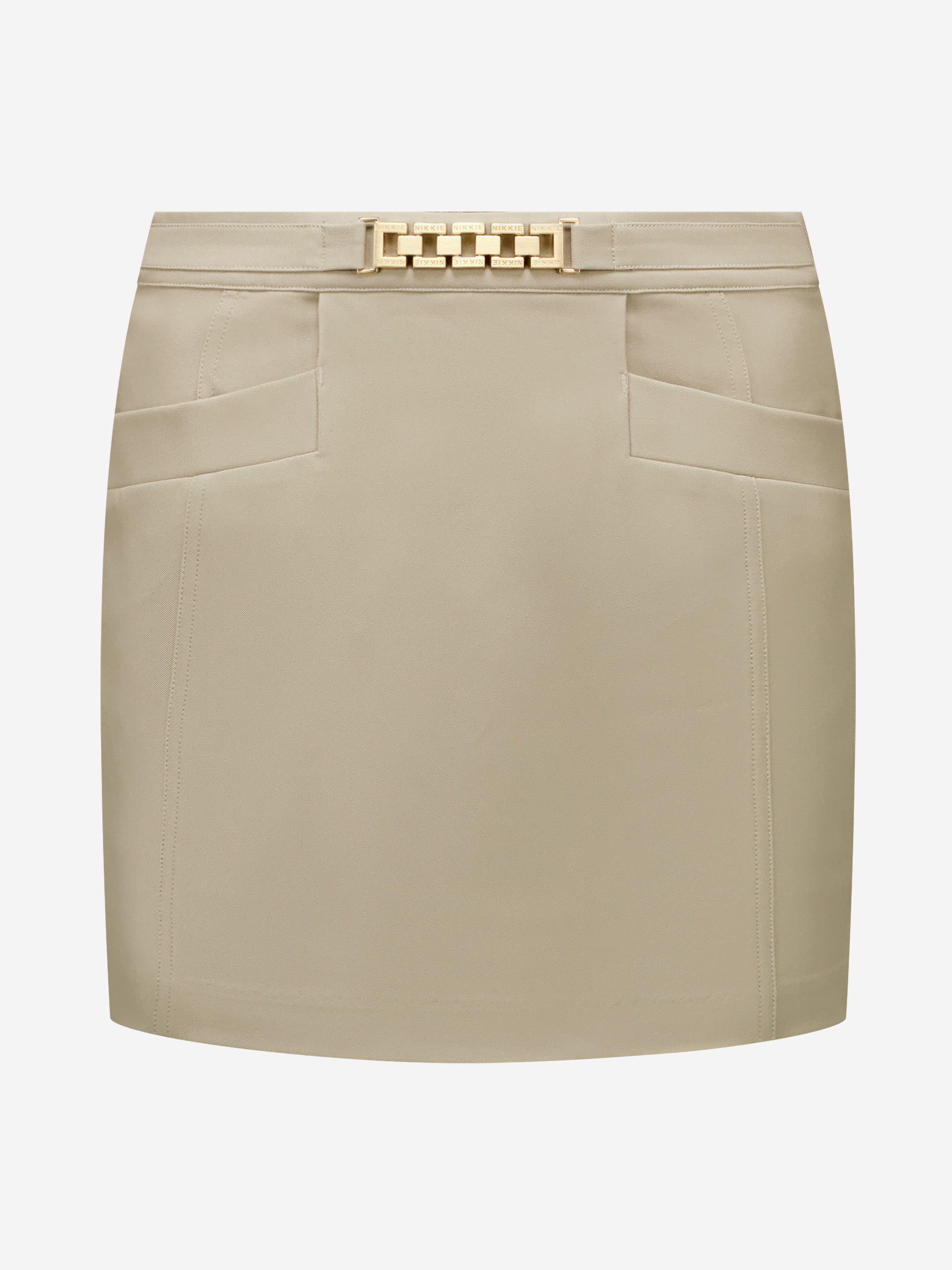 Fitted short skort with chain detail