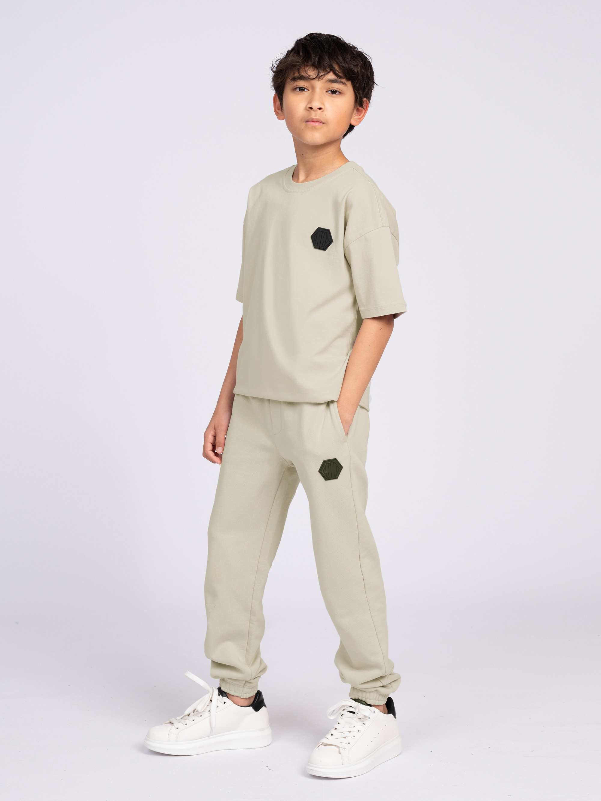 Losvallende joggingbroek met logo patch