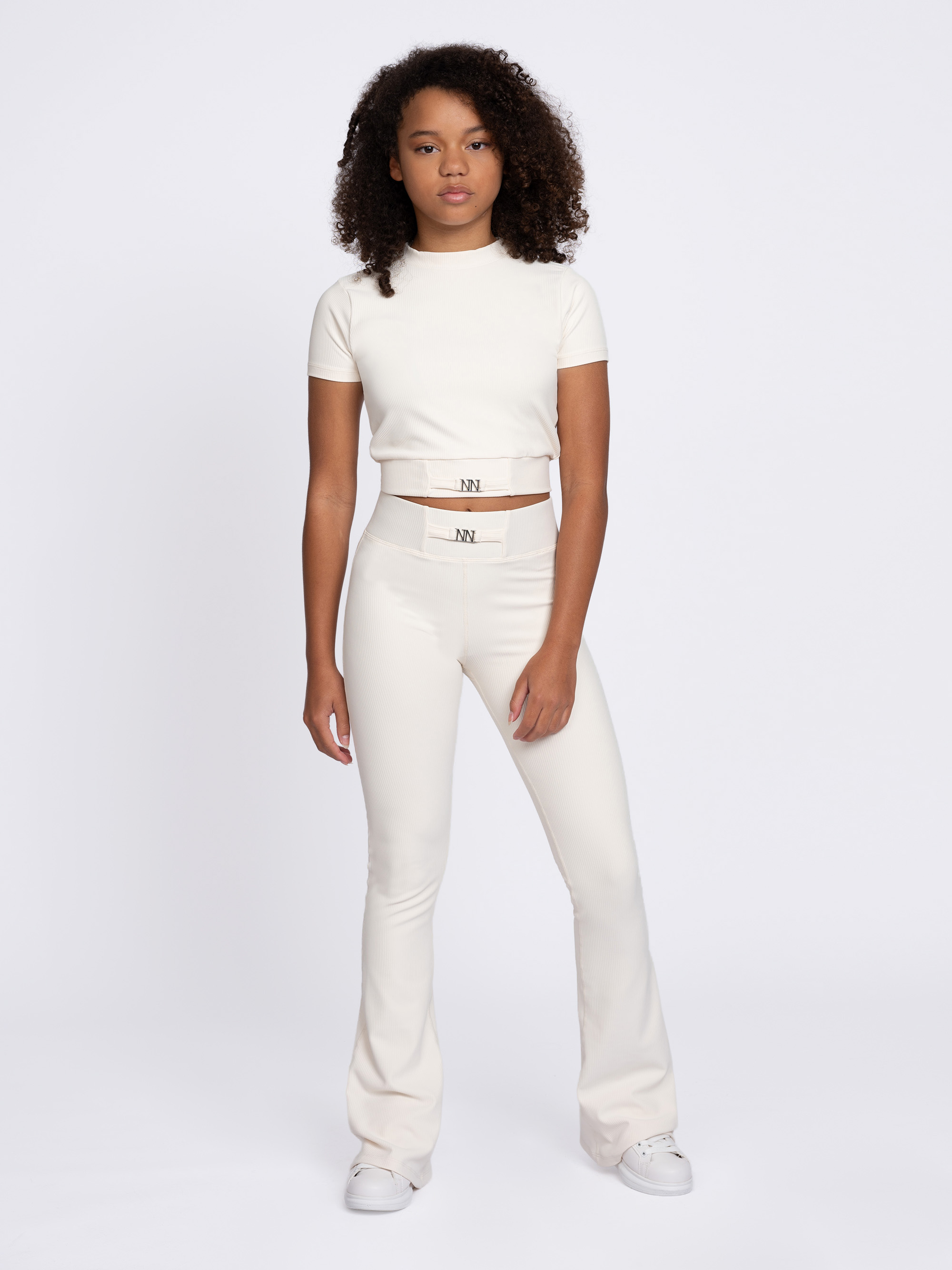 Ribbed flared trousers