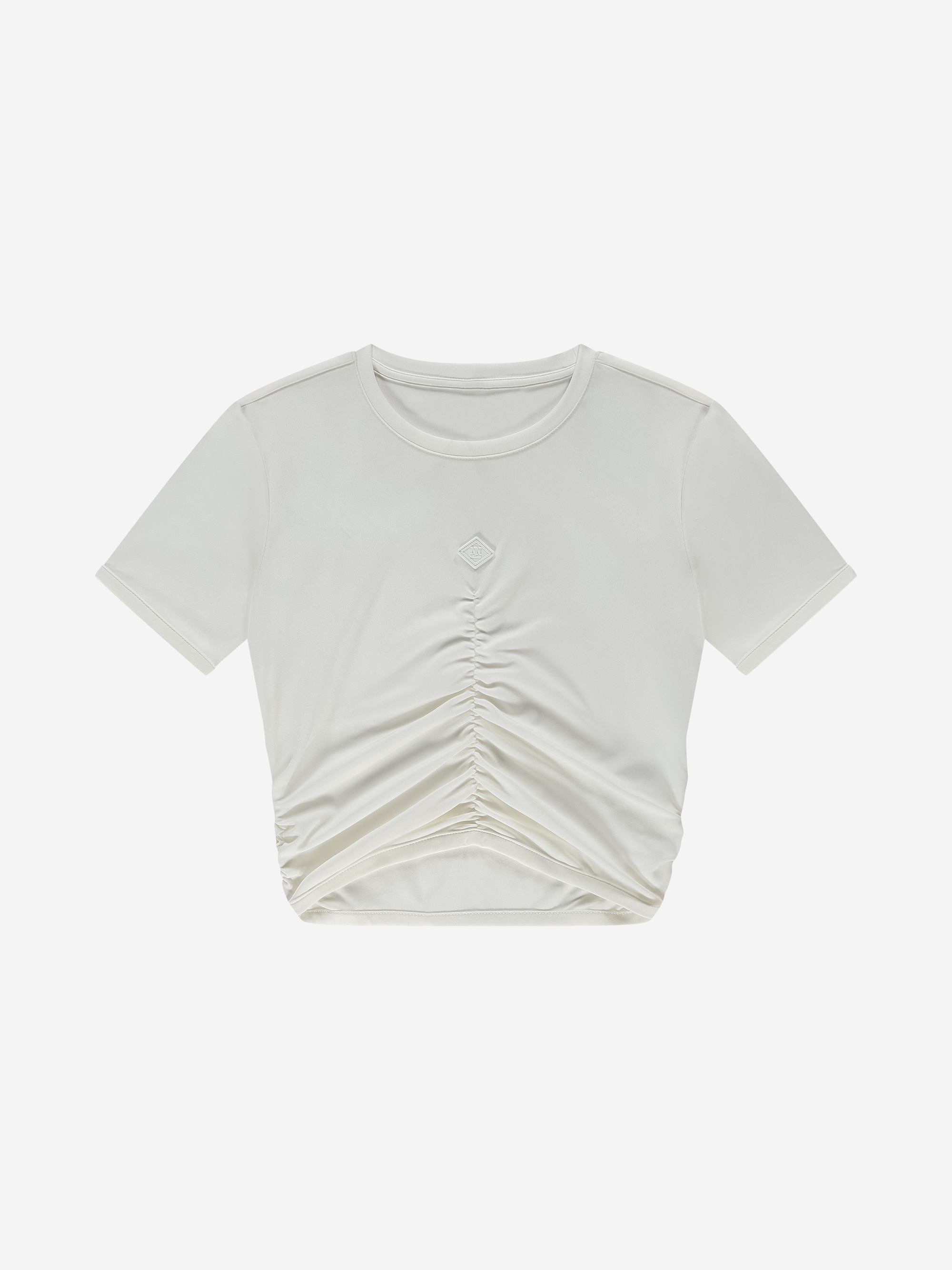 Cropped T-shirt met gedrapeerd detail