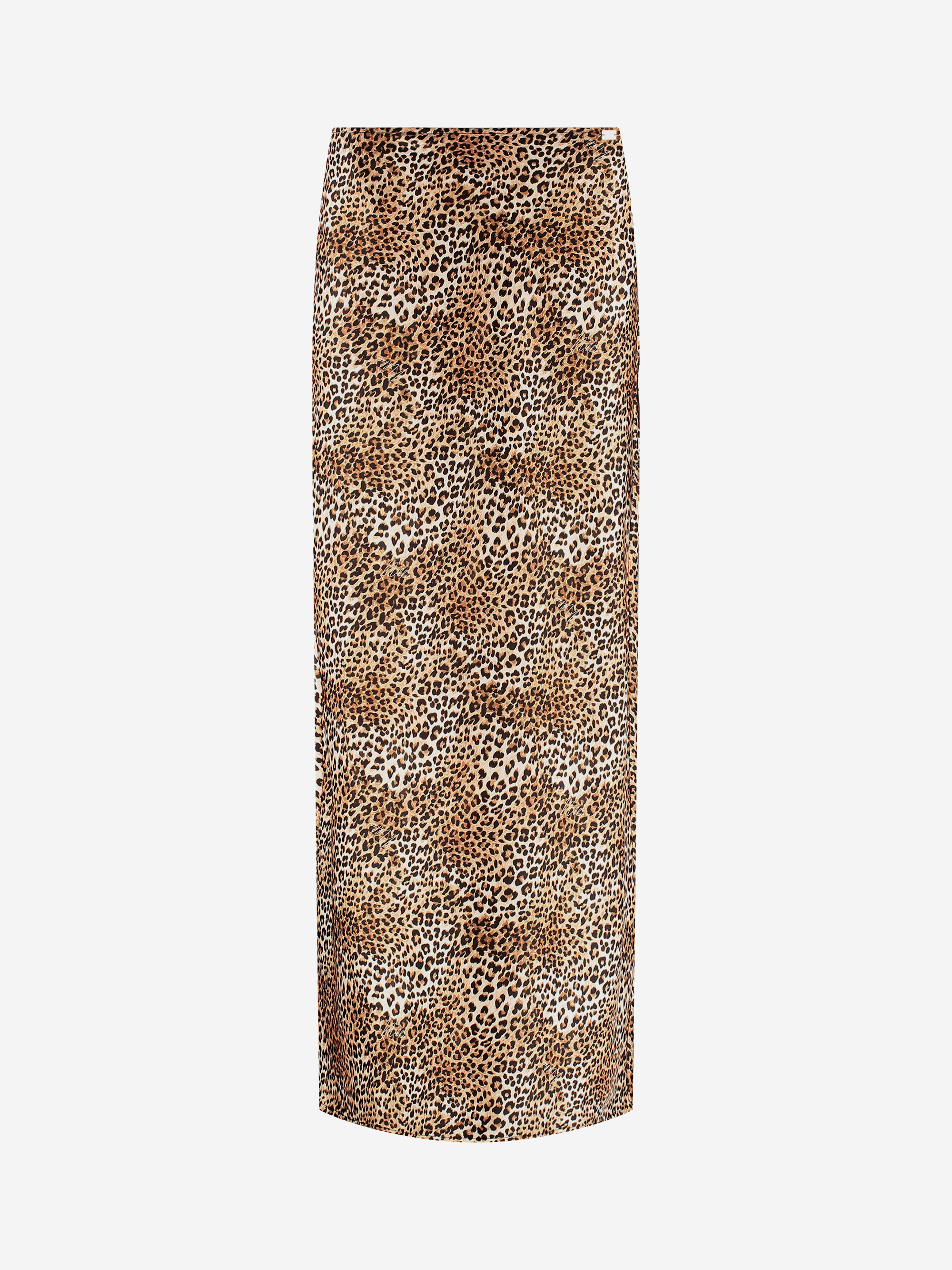 Satin look maxi skirt with leopard print