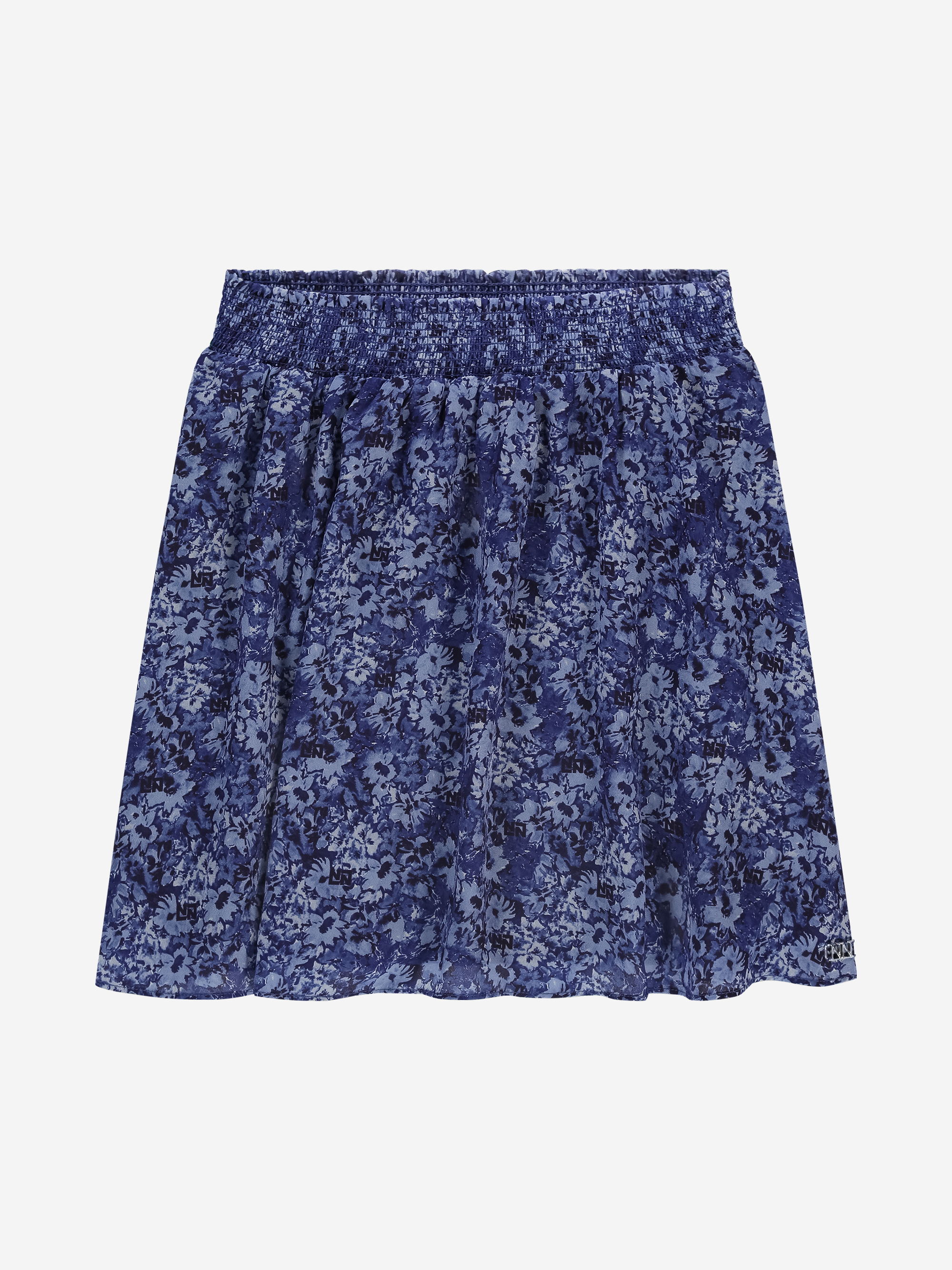 Korte rok met bloemenprint en elastische tailleband