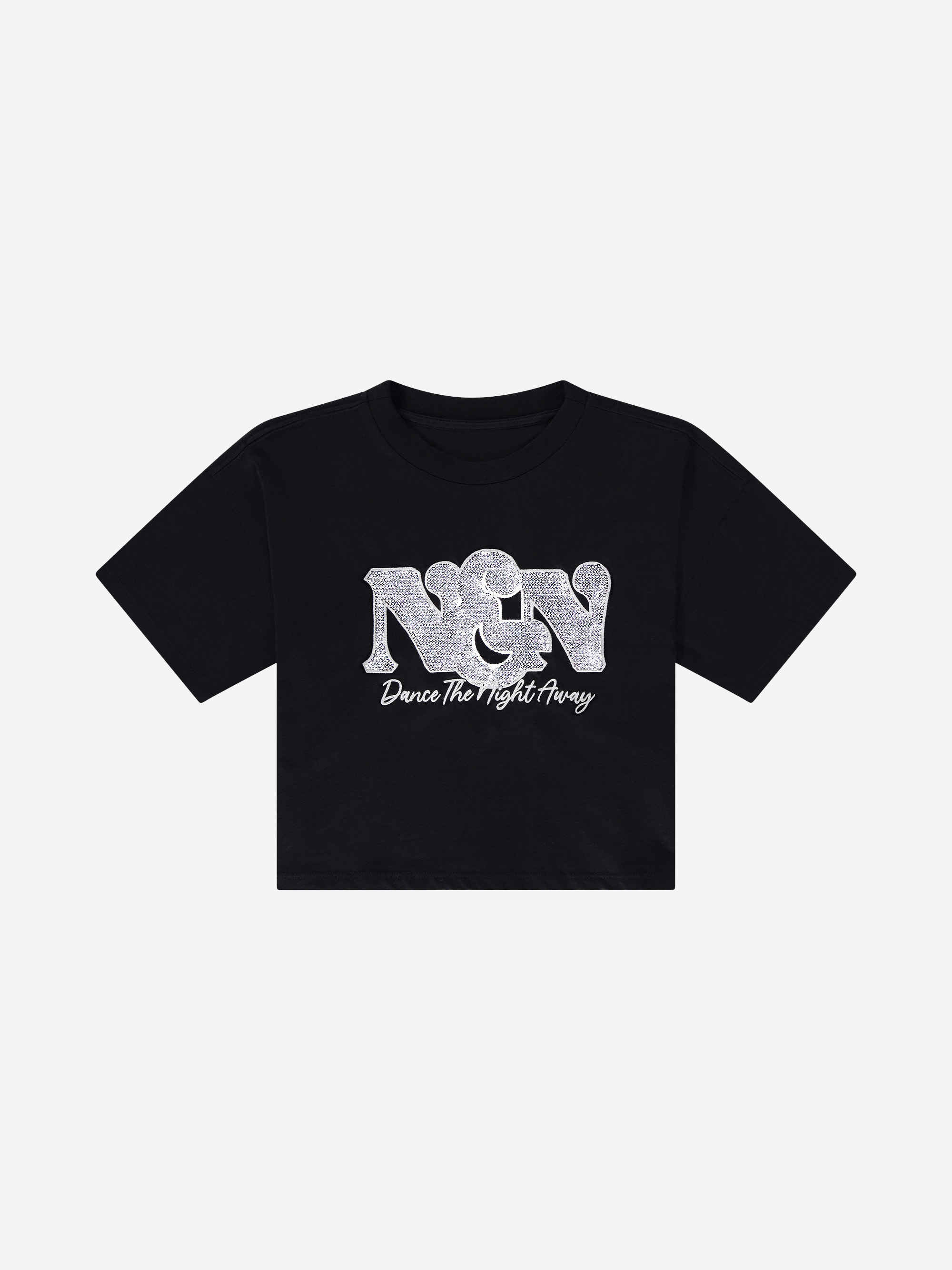 Cropped T-shirt with sequins NIK&NIK logo
